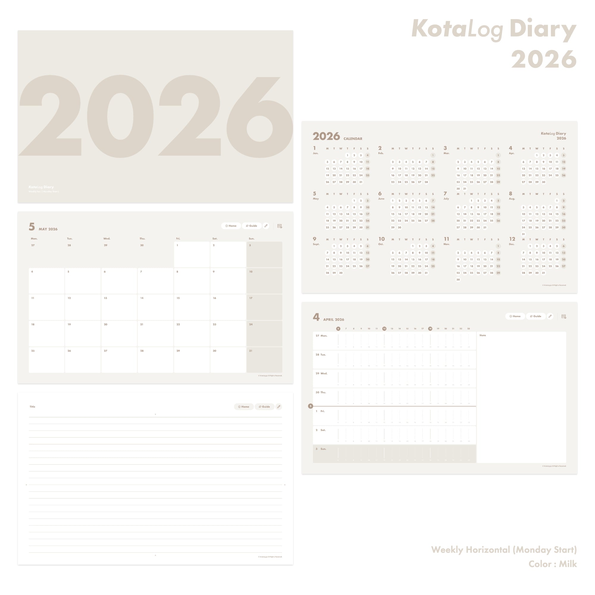 KotaLog Diary 2026 Hor.