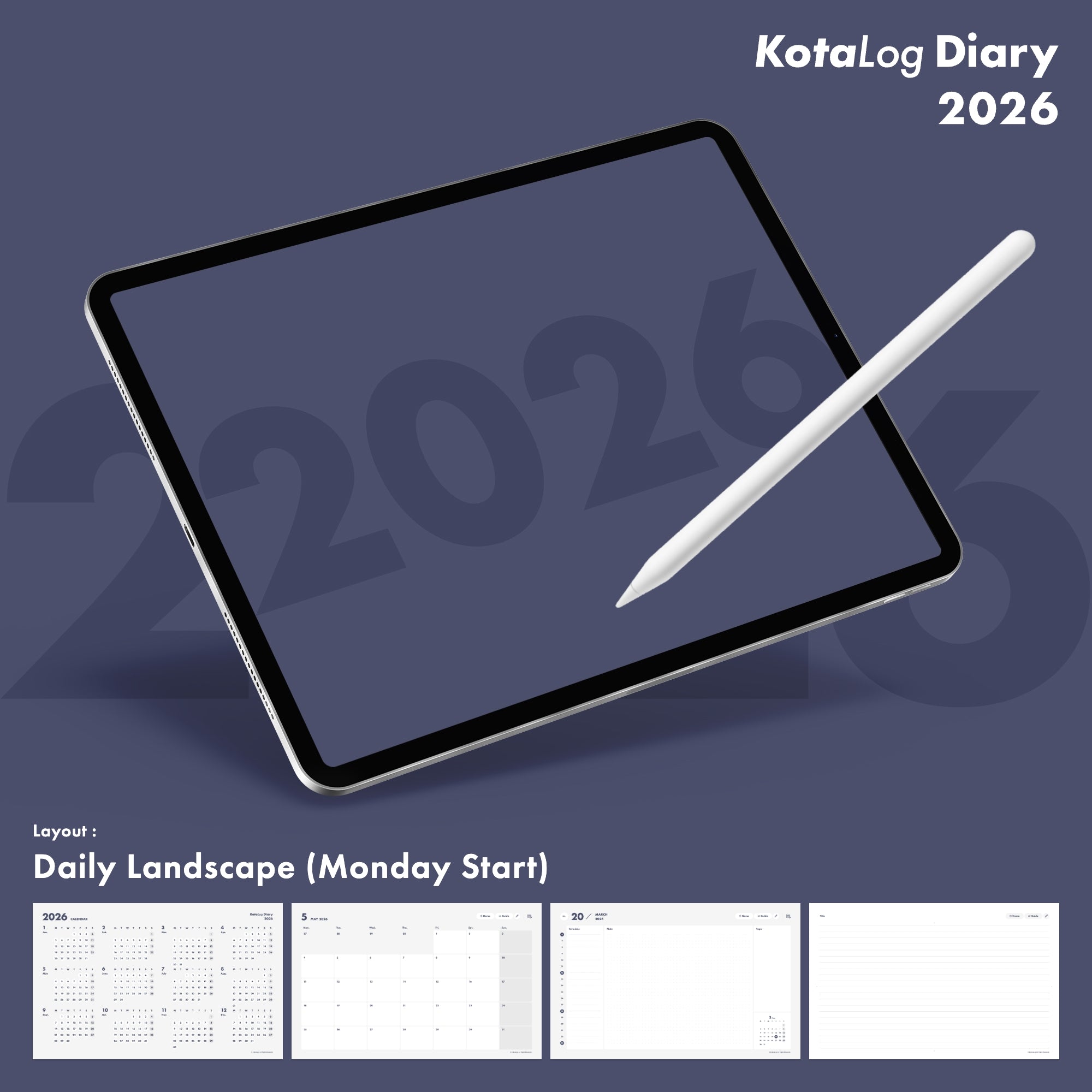 KotaLog Diary 2026 Daily Lan.
