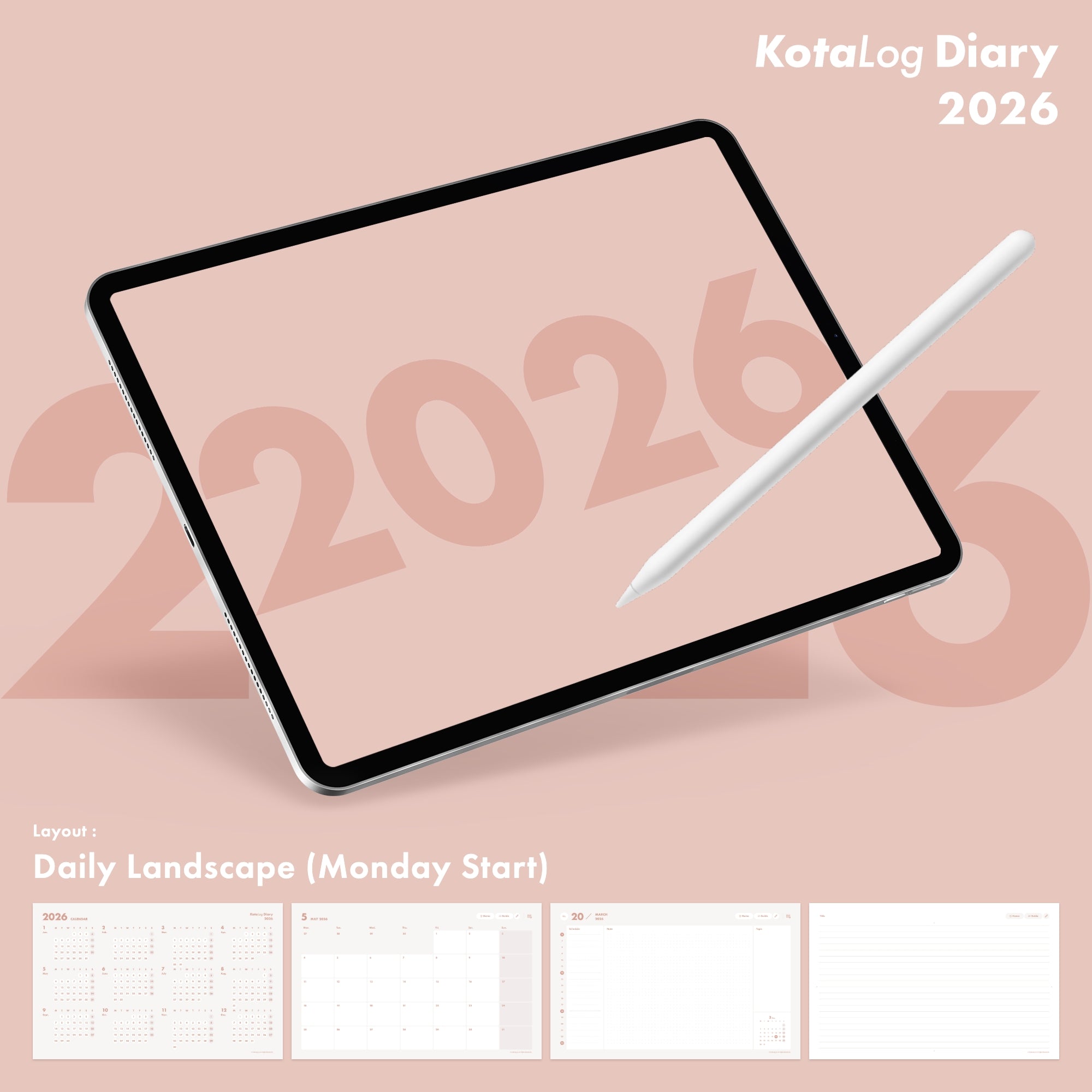 KotaLog Diary 2026 Daily Lan.