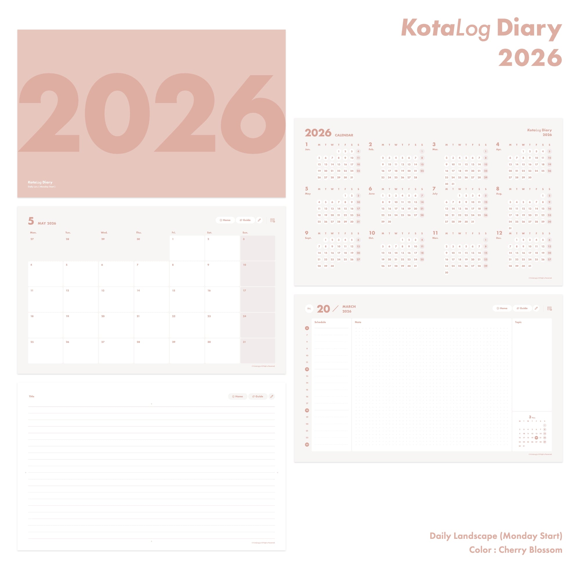 KotaLog Diary 2026 Daily Lan.