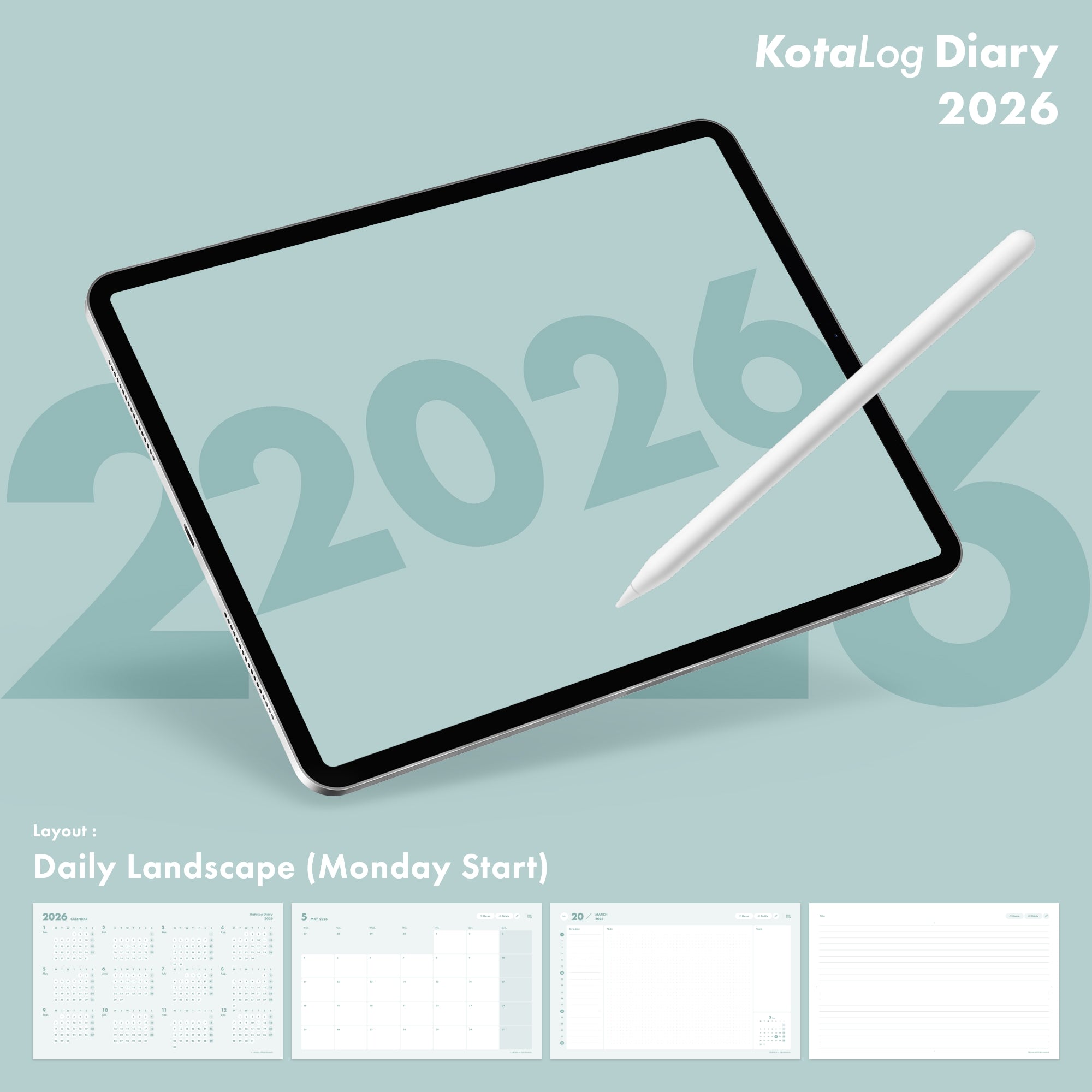 KotaLog Diary 2026 Daily Lan.