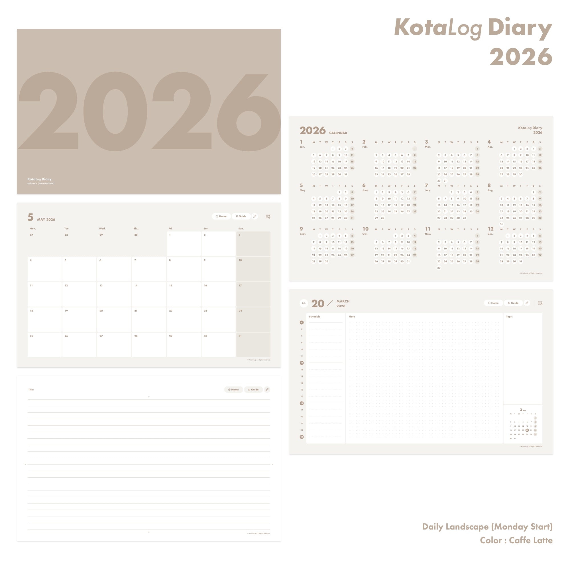 KotaLog Diary 2026 Daily Lan.