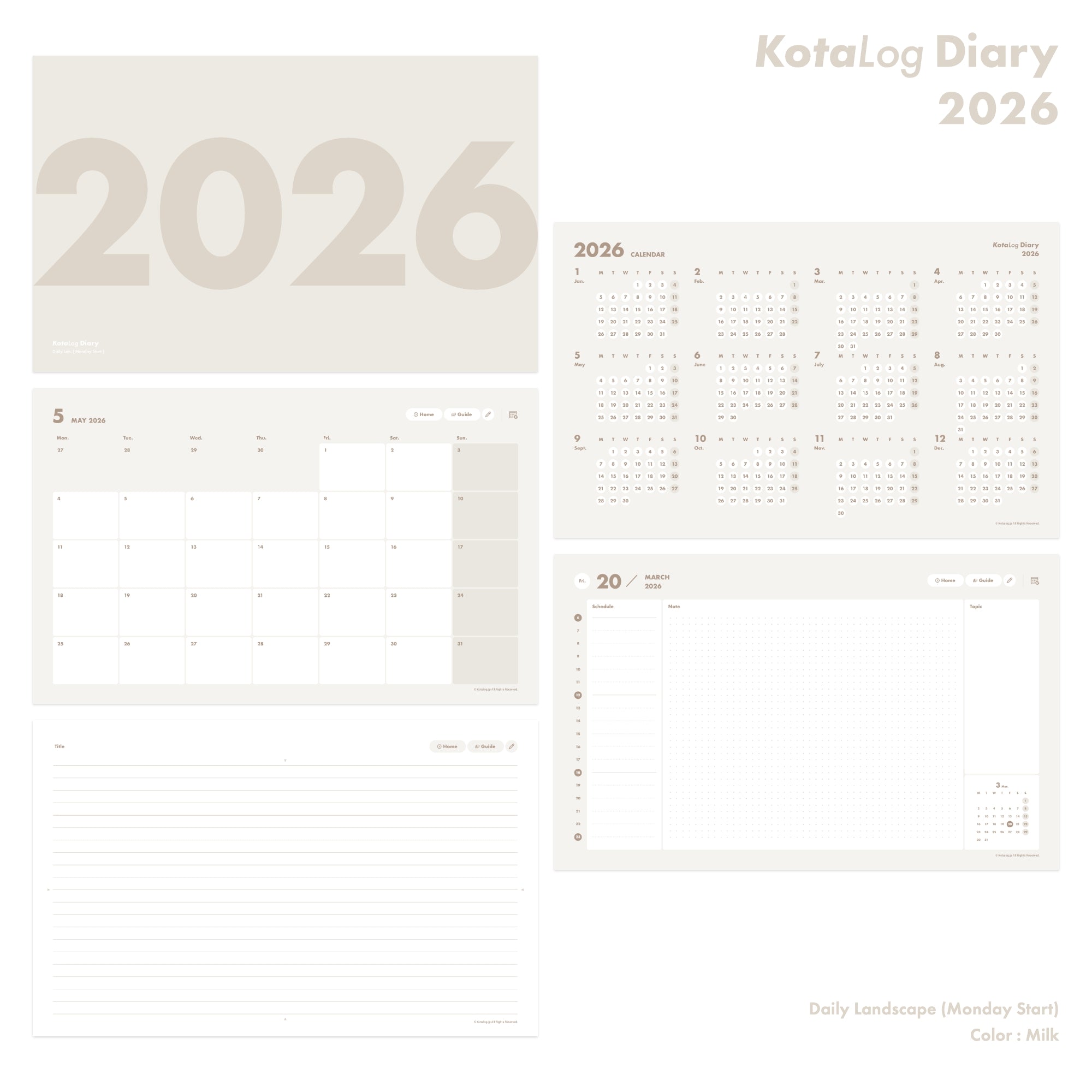 KotaLog Diary 2026 Daily Lan.