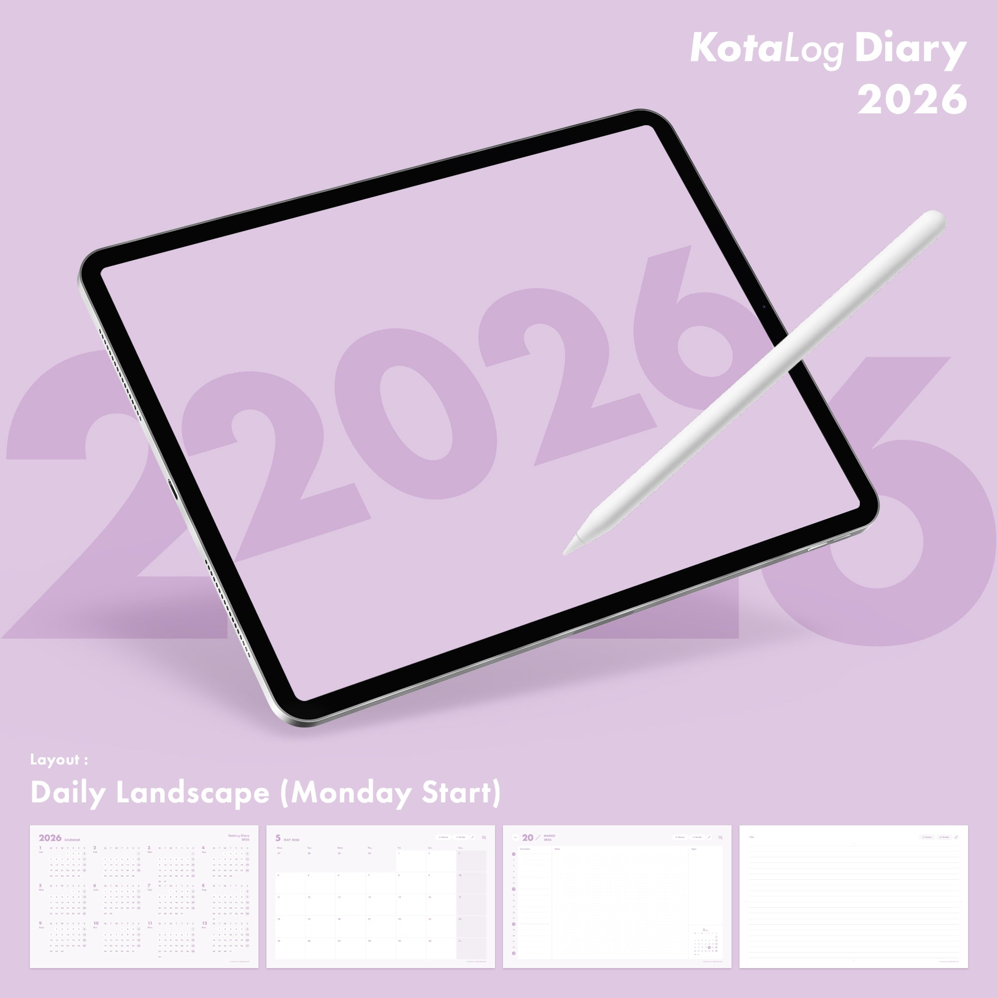 KotaLog Diary 2026 Daily Lan.
