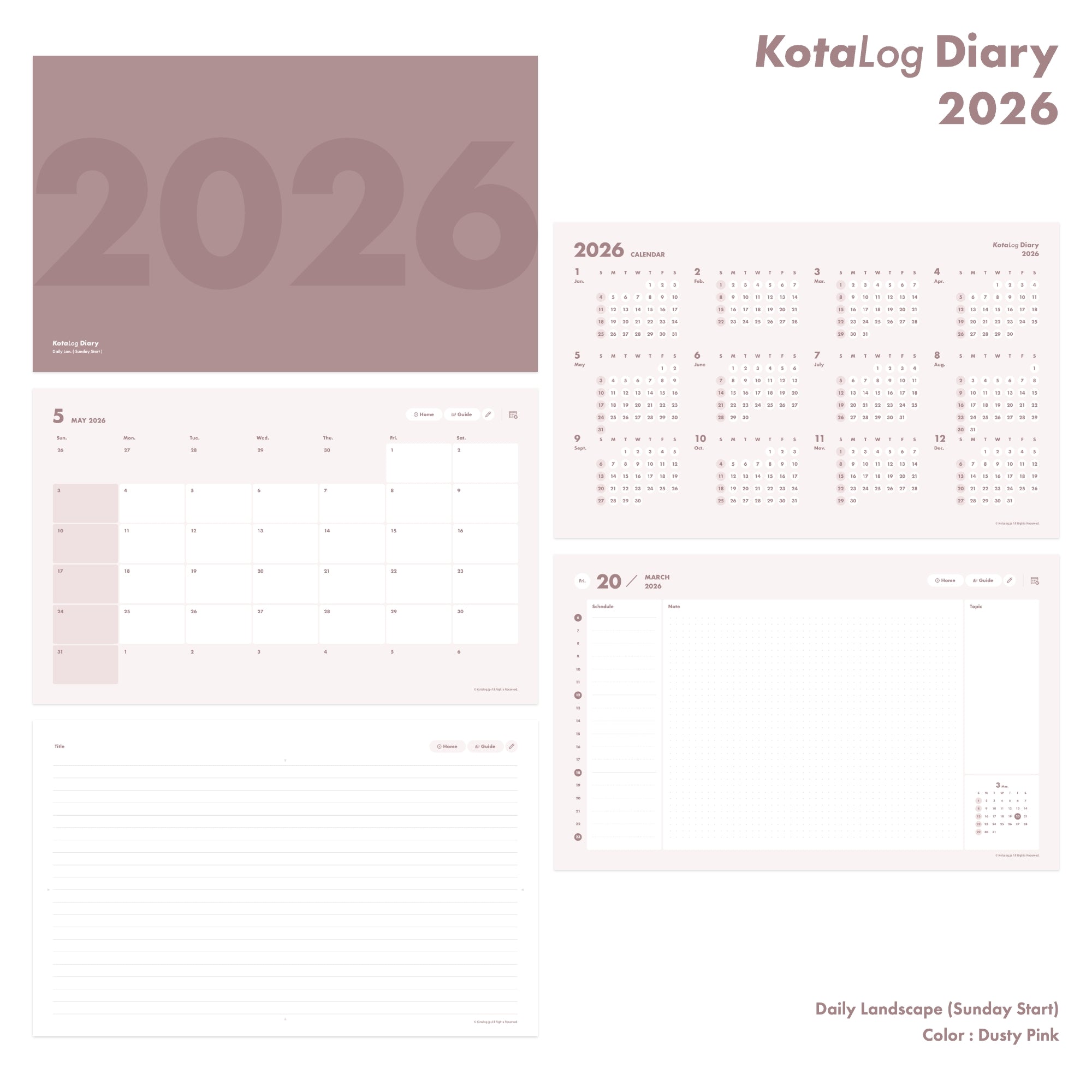 KotaLog Diary 2026 Daily Lan.