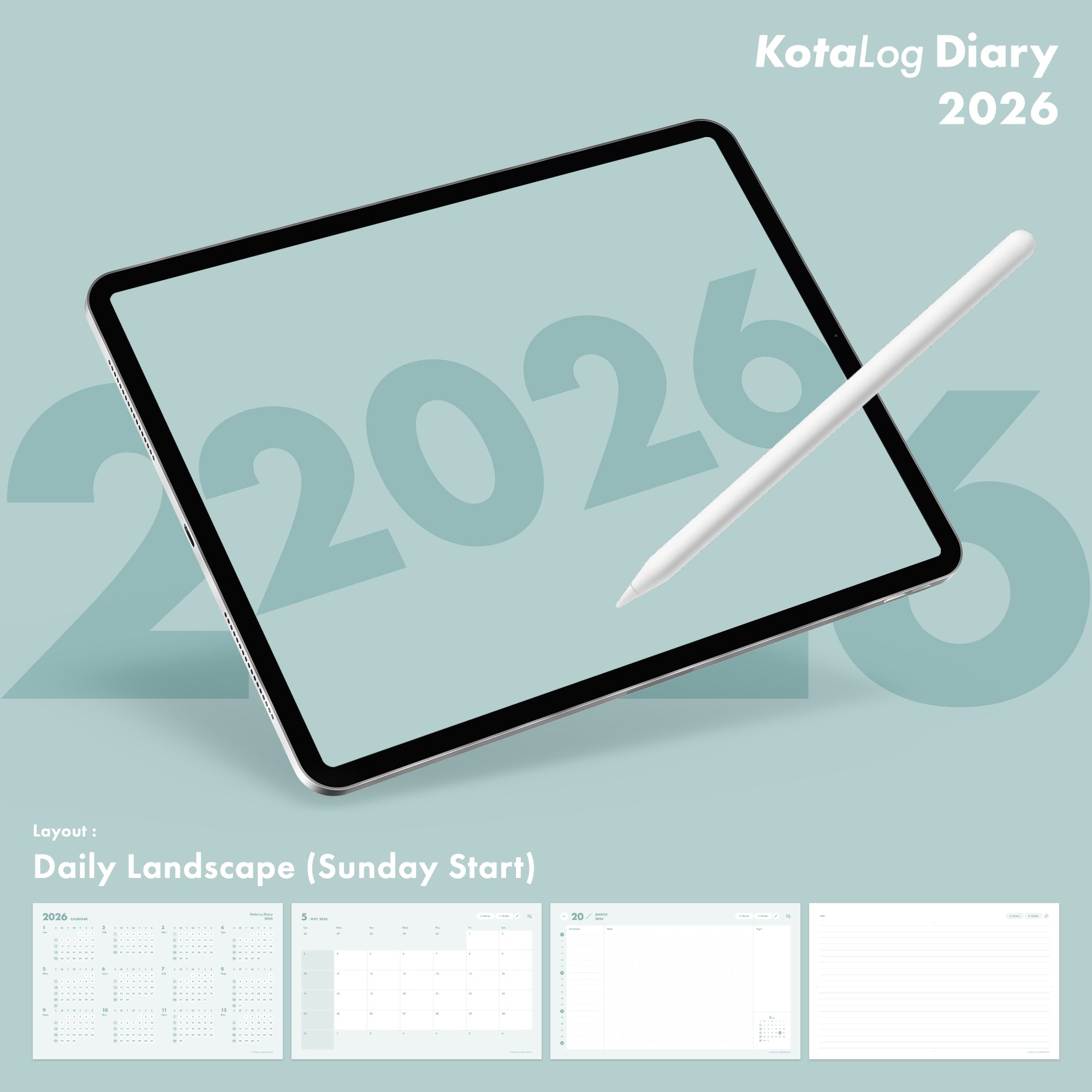 KotaLog Diary 2026 Daily Lan.