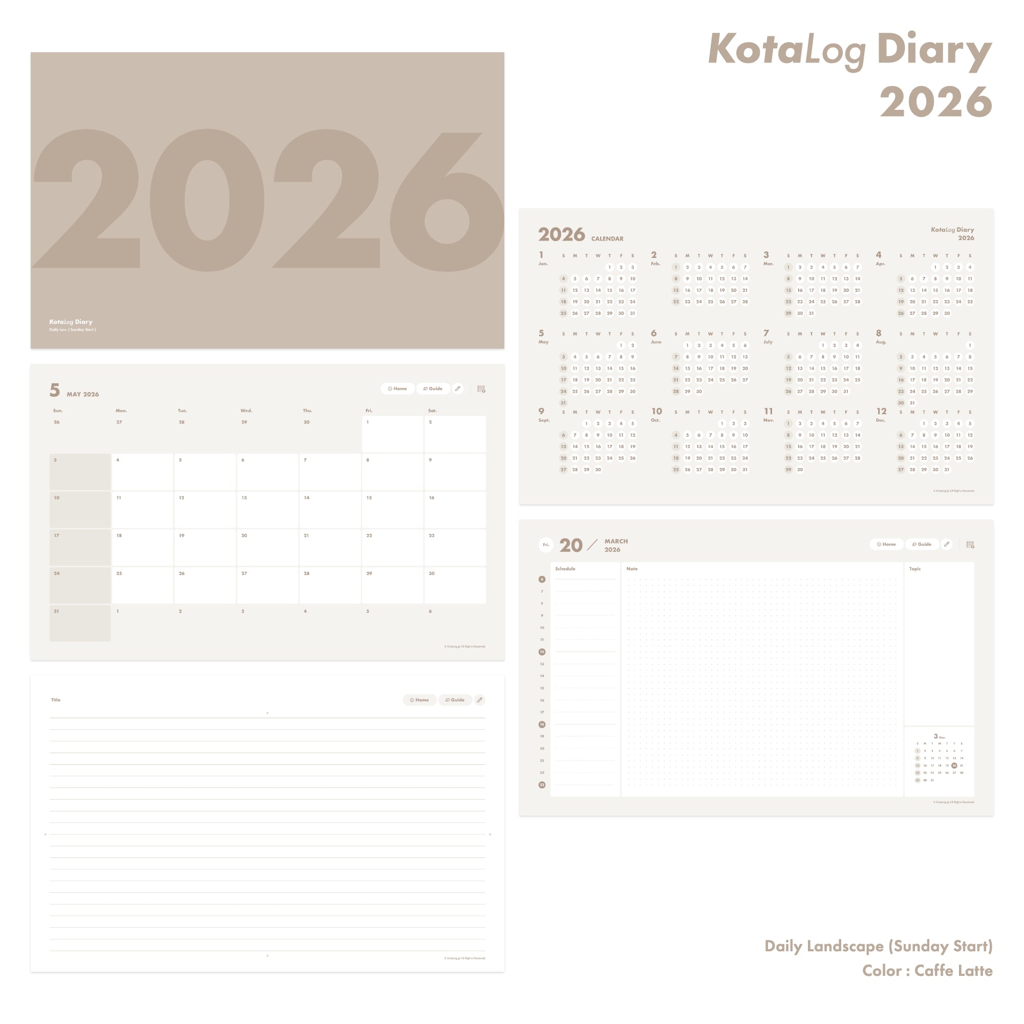 KotaLog Diary 2026 Daily Lan.