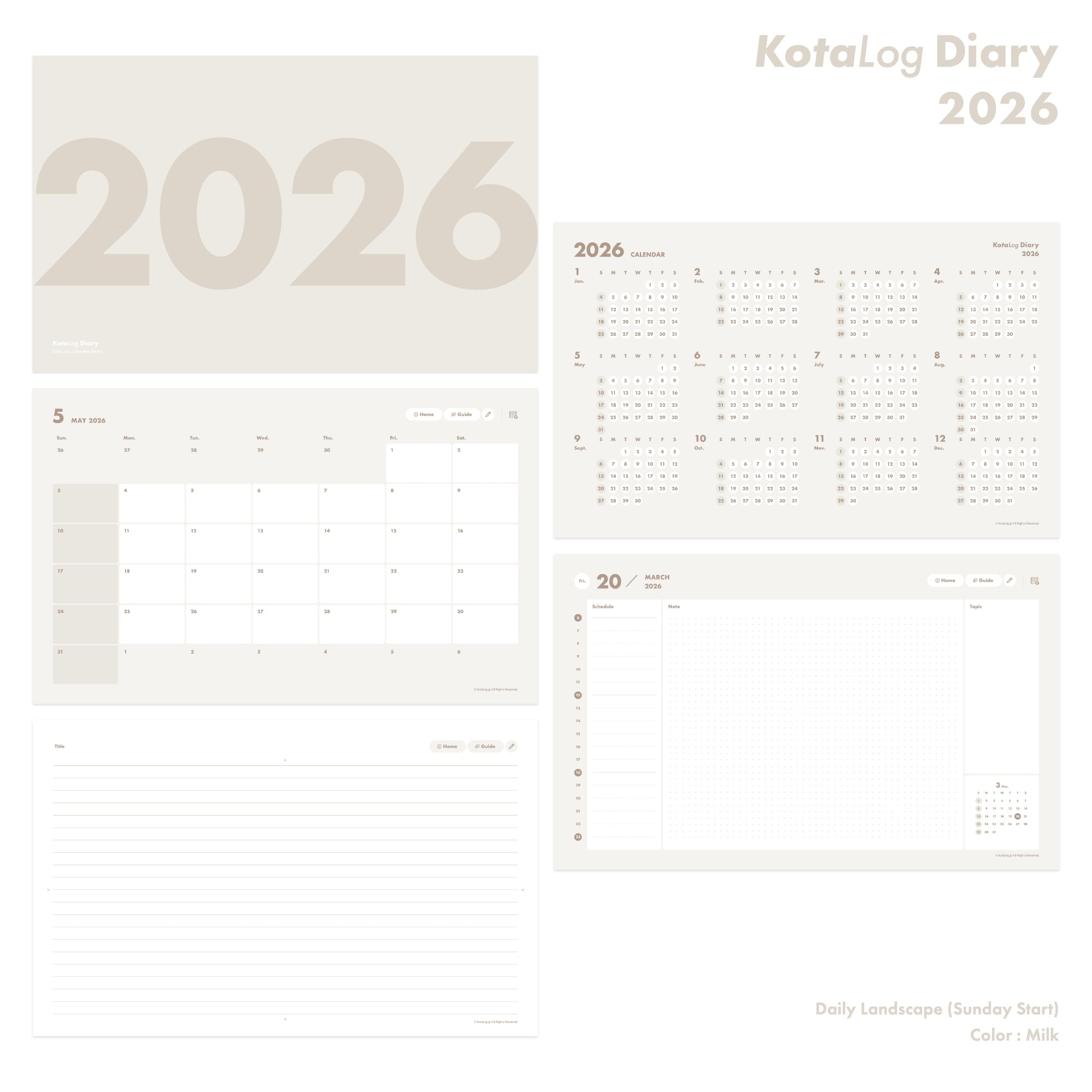 KotaLog Diary 2026 Daily Lan.