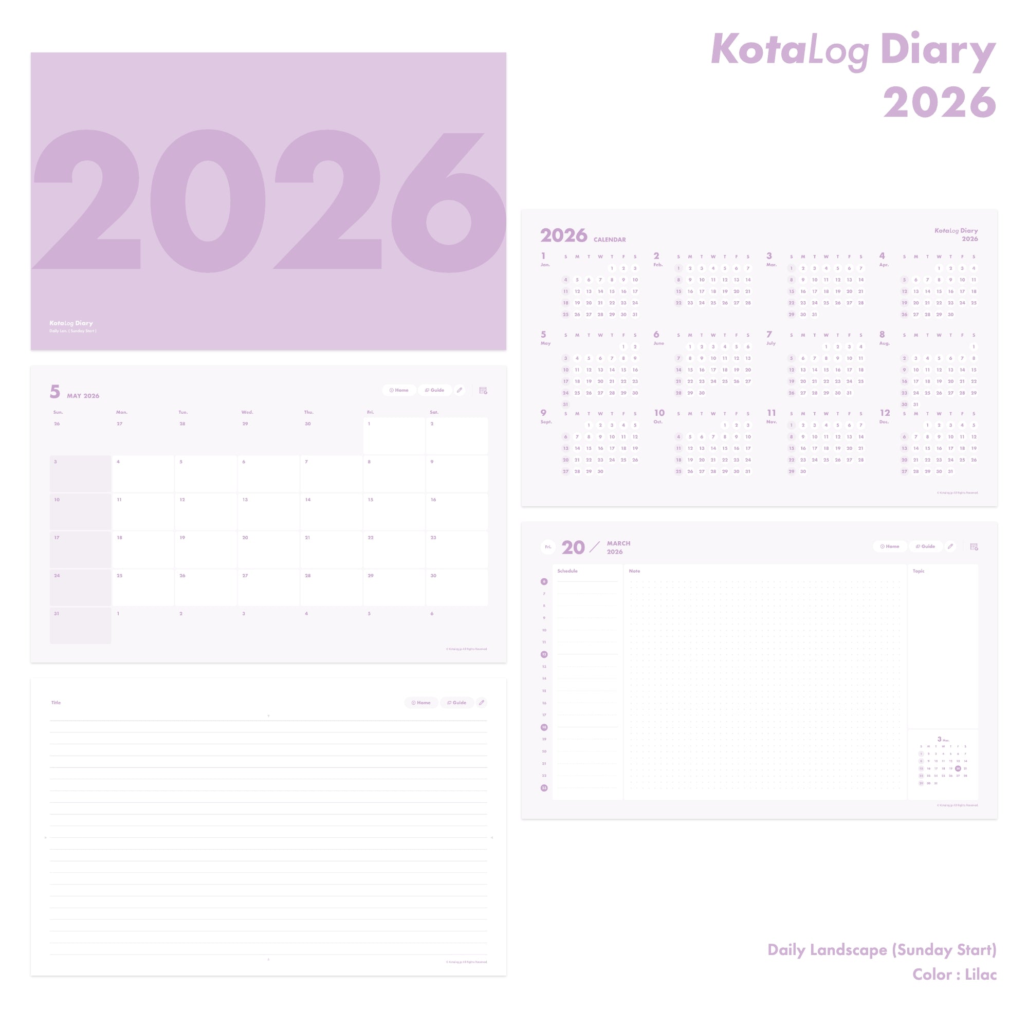 KotaLog Diary 2026 Daily Lan.
