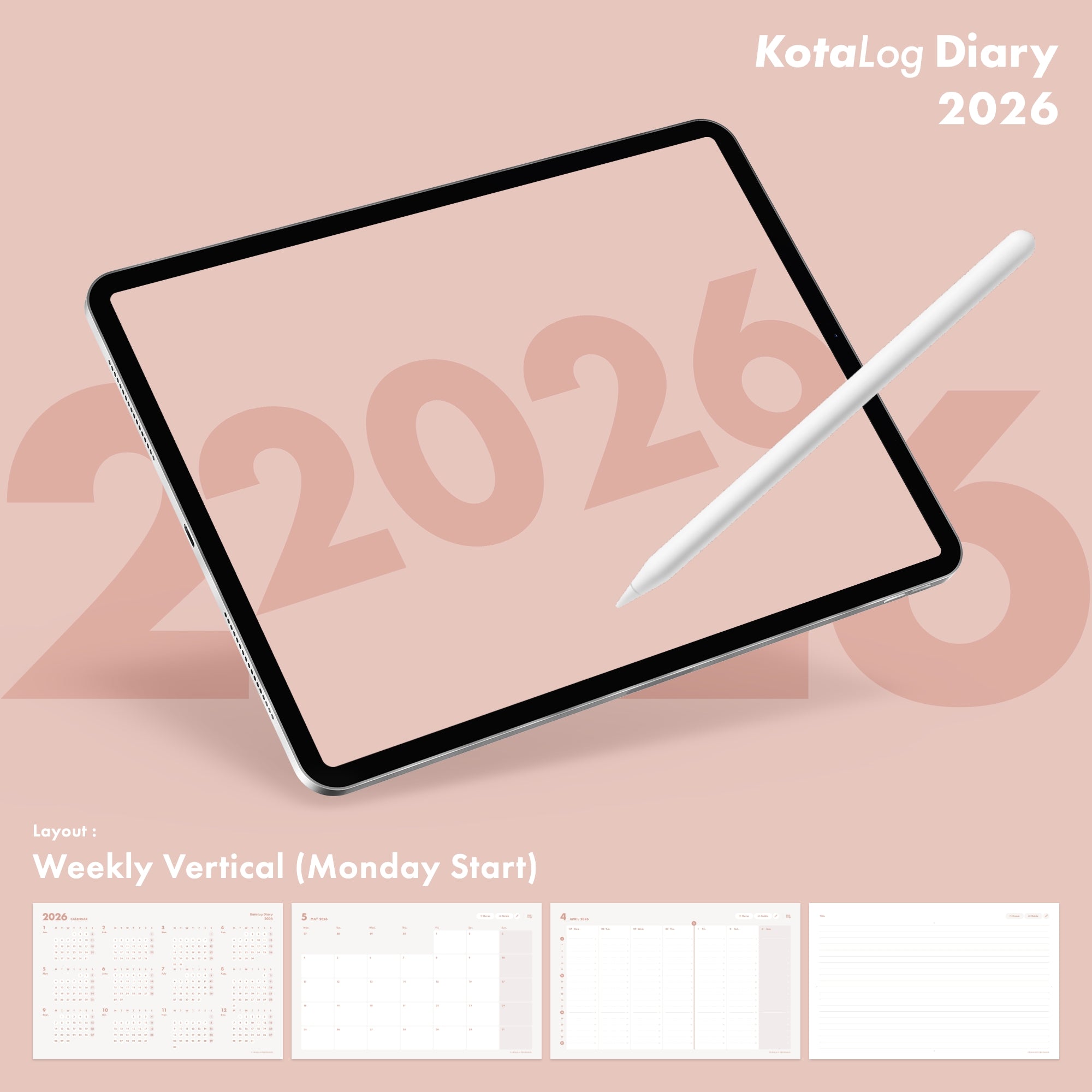 KotaLog Diary 2026 Vert.