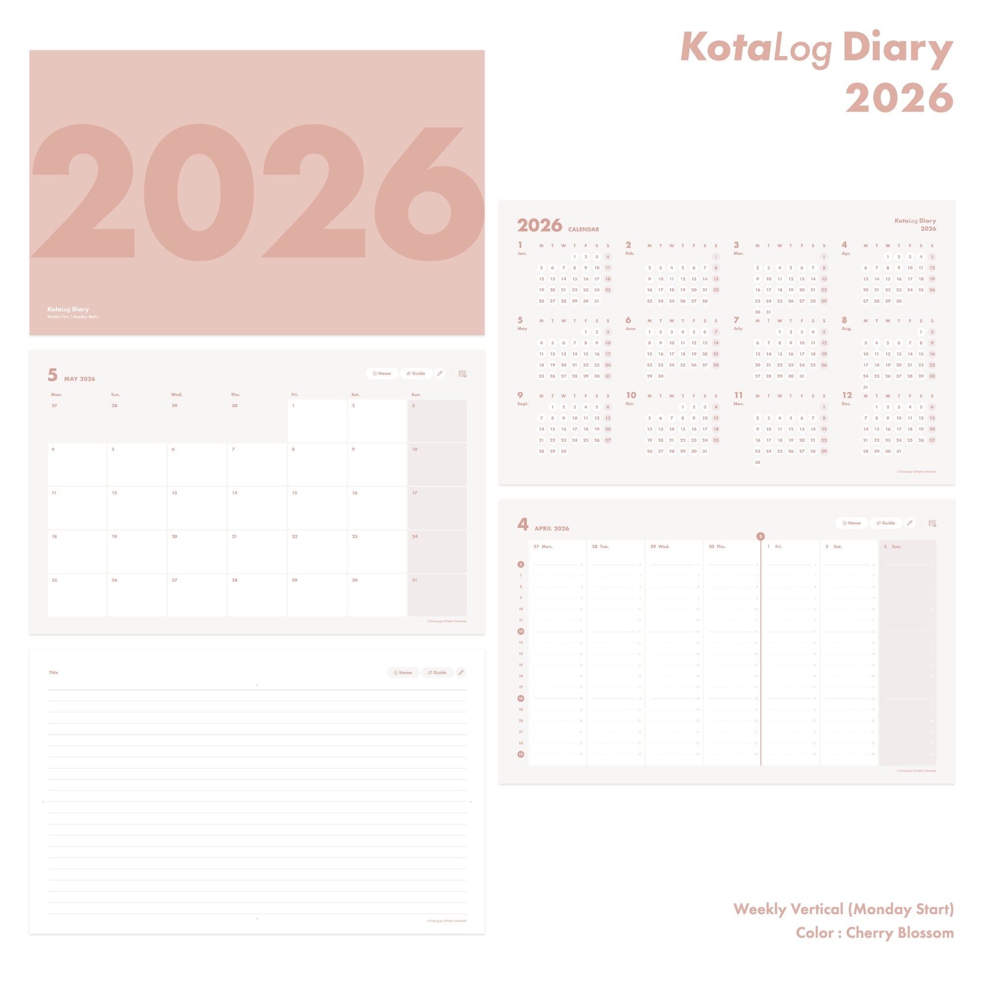 KotaLog Diary 2026 Vert.
