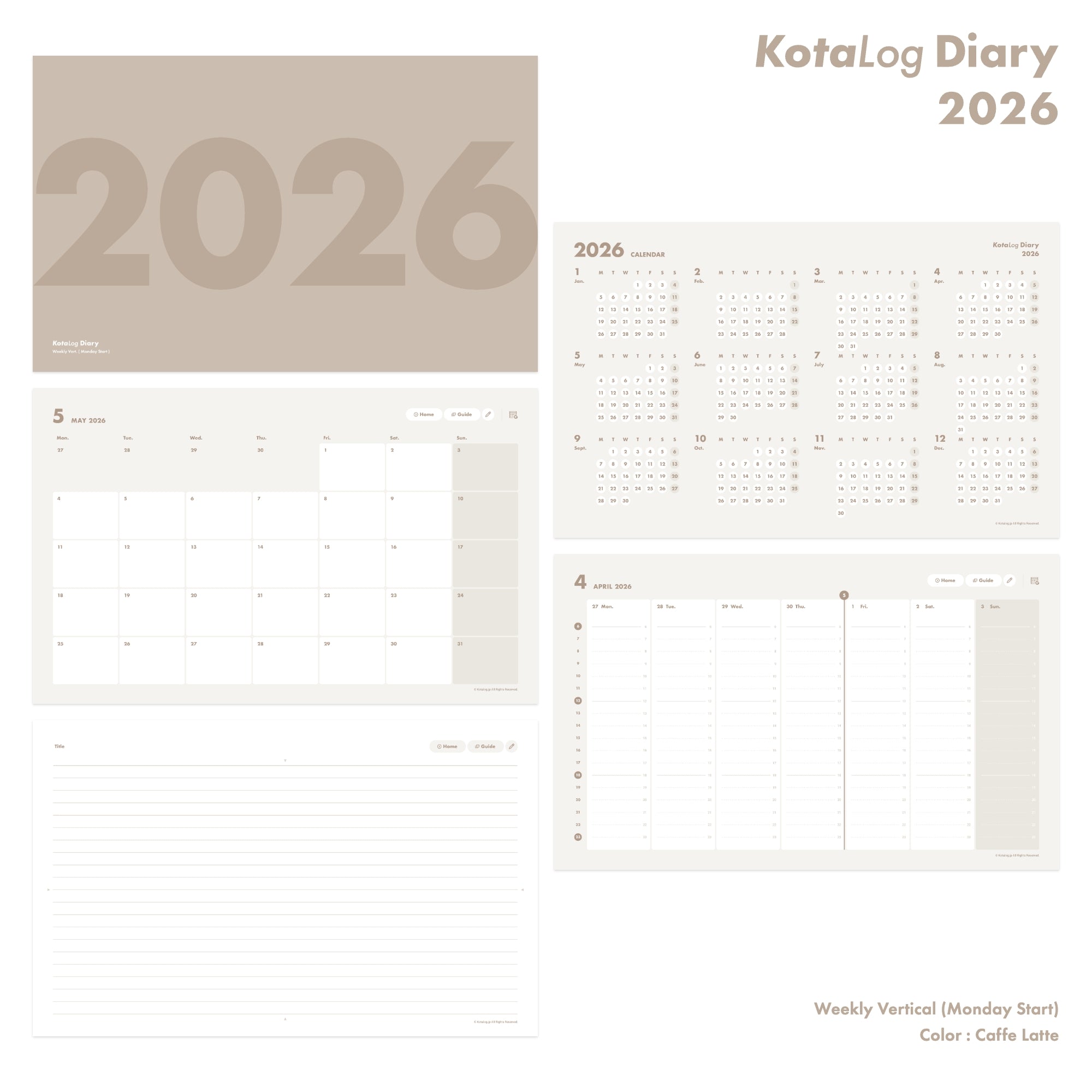 KotaLog Diary 2026 Vert.