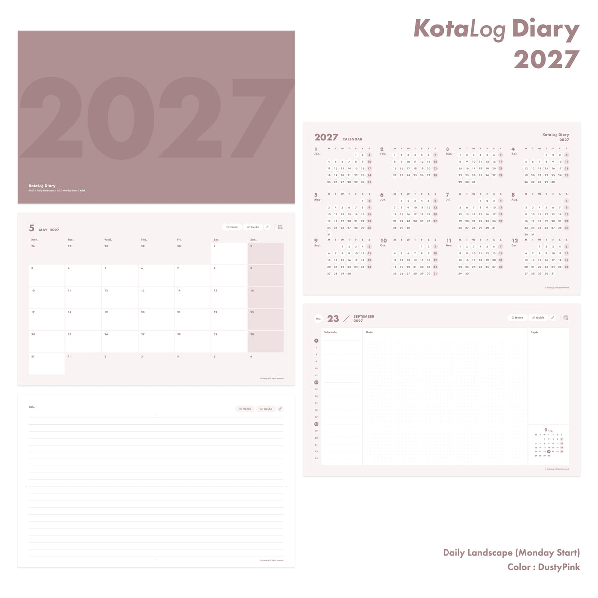 KotaLog Diary 2027 Daily Lan.