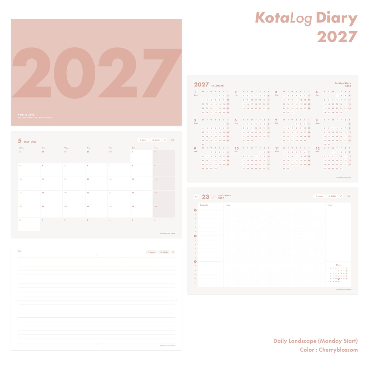 KotaLog Diary 2027 Daily Lan.