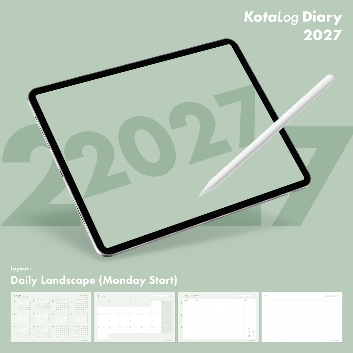 KotaLog Diary 2027 Daily Lan.