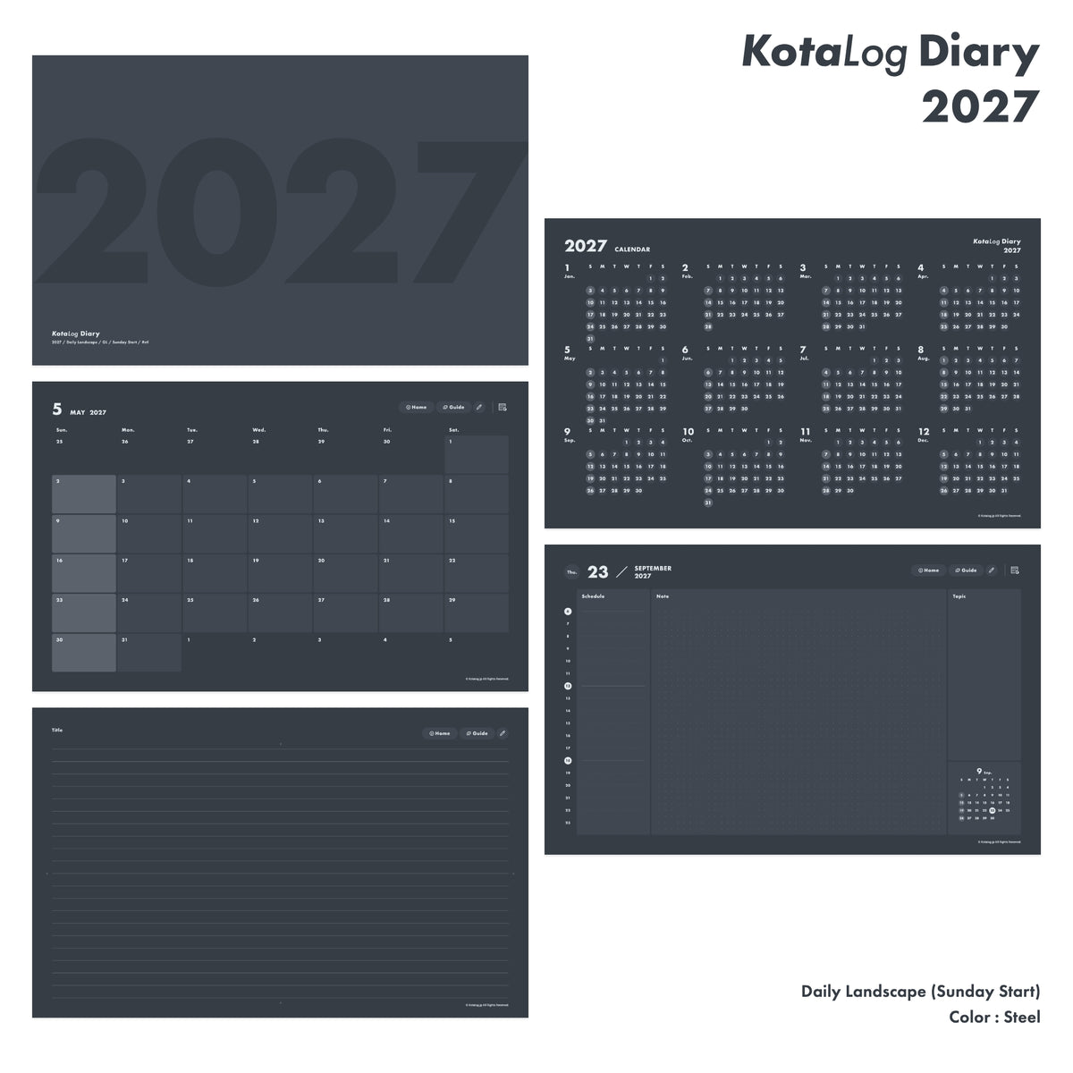 KotaLog Diary 2027 Daily Lan.