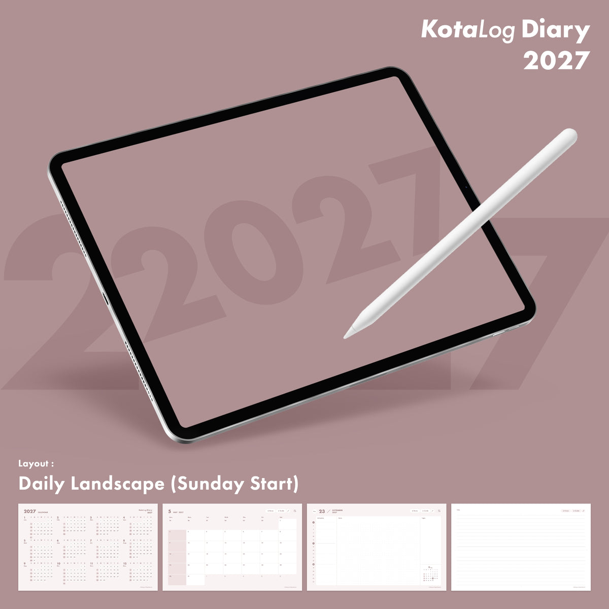 KotaLog Diary 2027 Daily Lan.