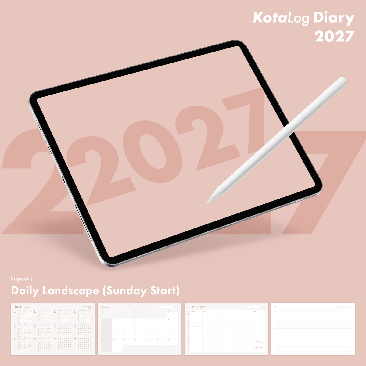 KotaLog Diary 2027 Daily Lan.