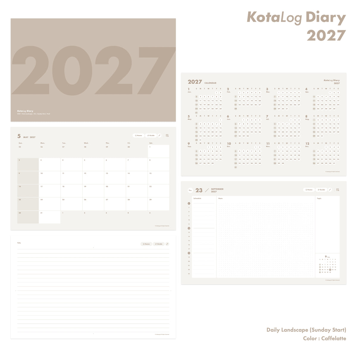 KotaLog Diary 2027 Daily Lan.