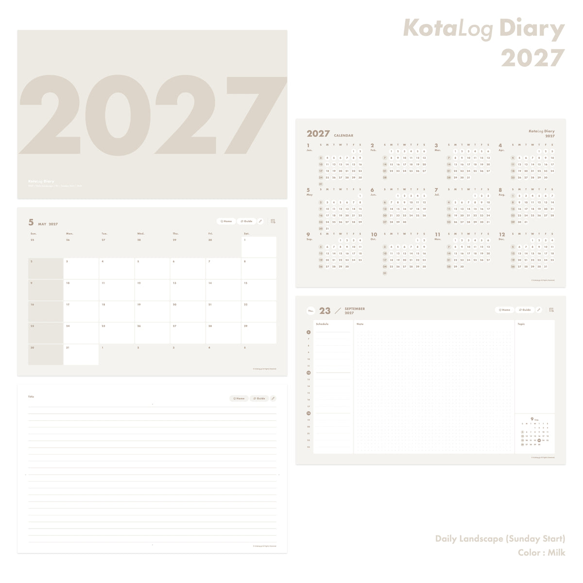 KotaLog Diary 2027 Daily Lan.