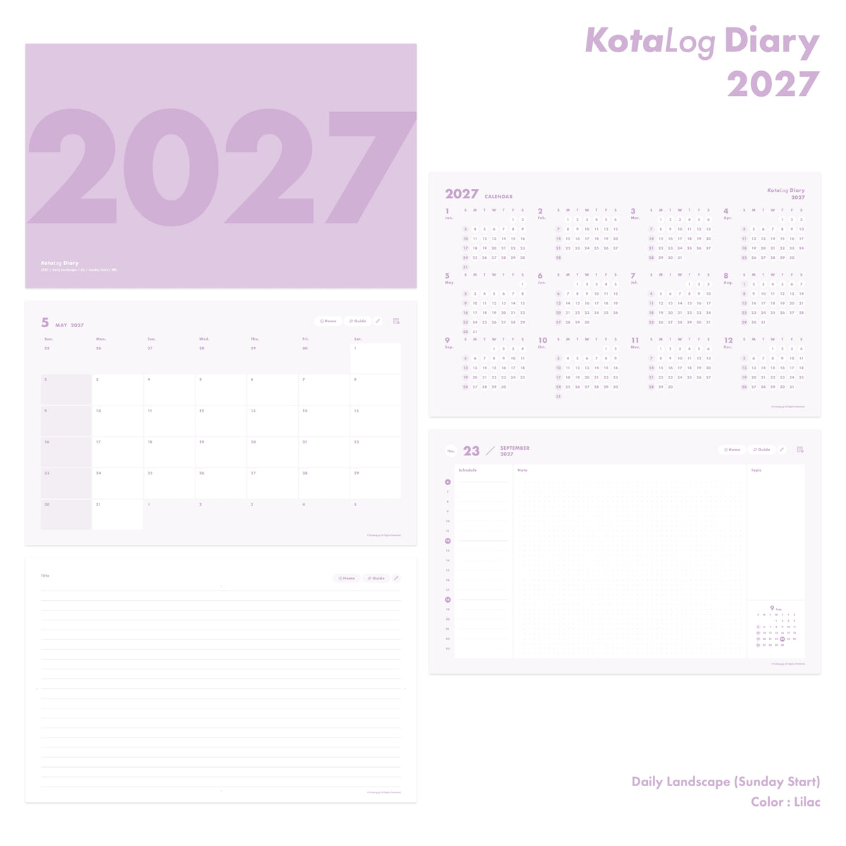 KotaLog Diary 2027 Daily Lan.