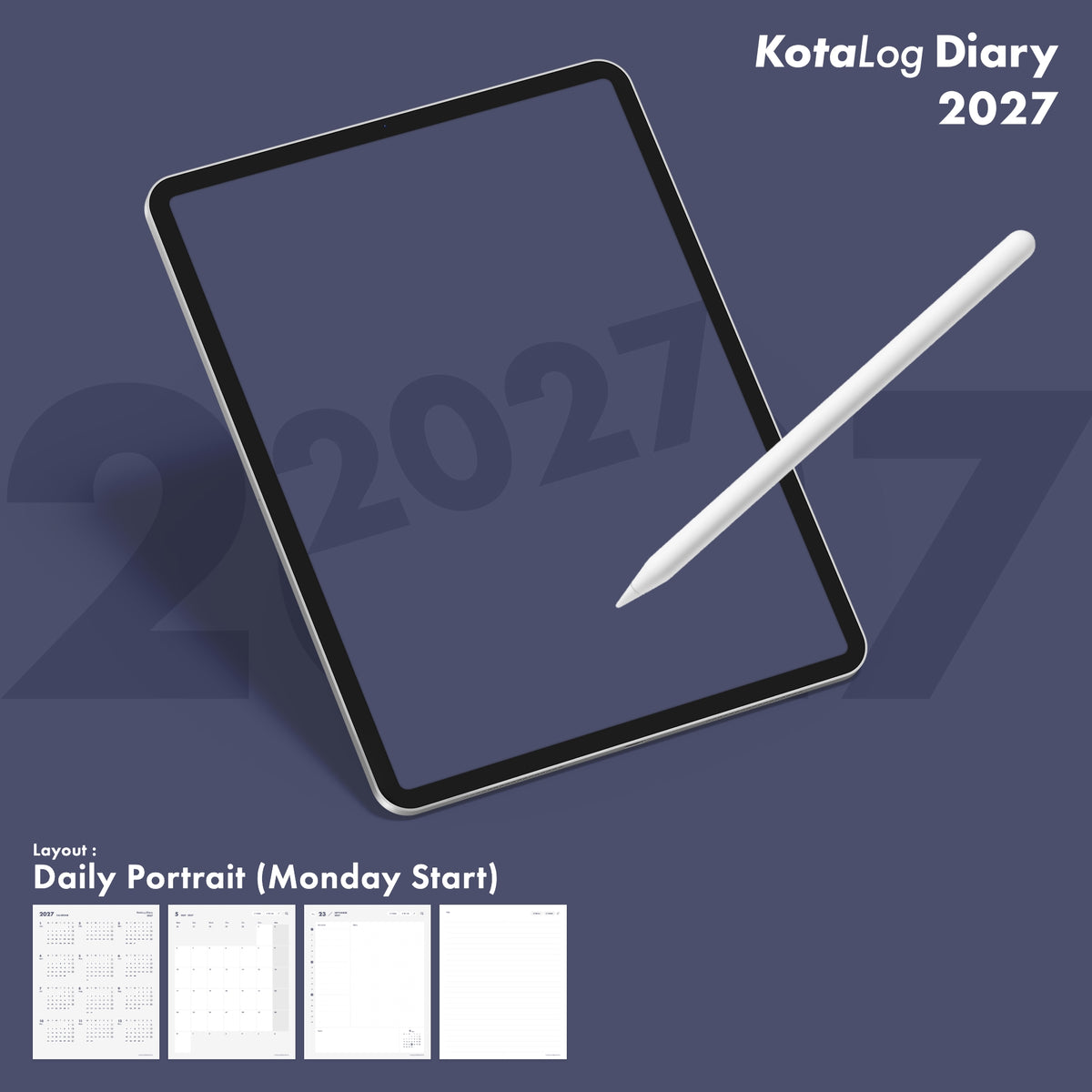 KotaLog Diary 2027 Daily Por.