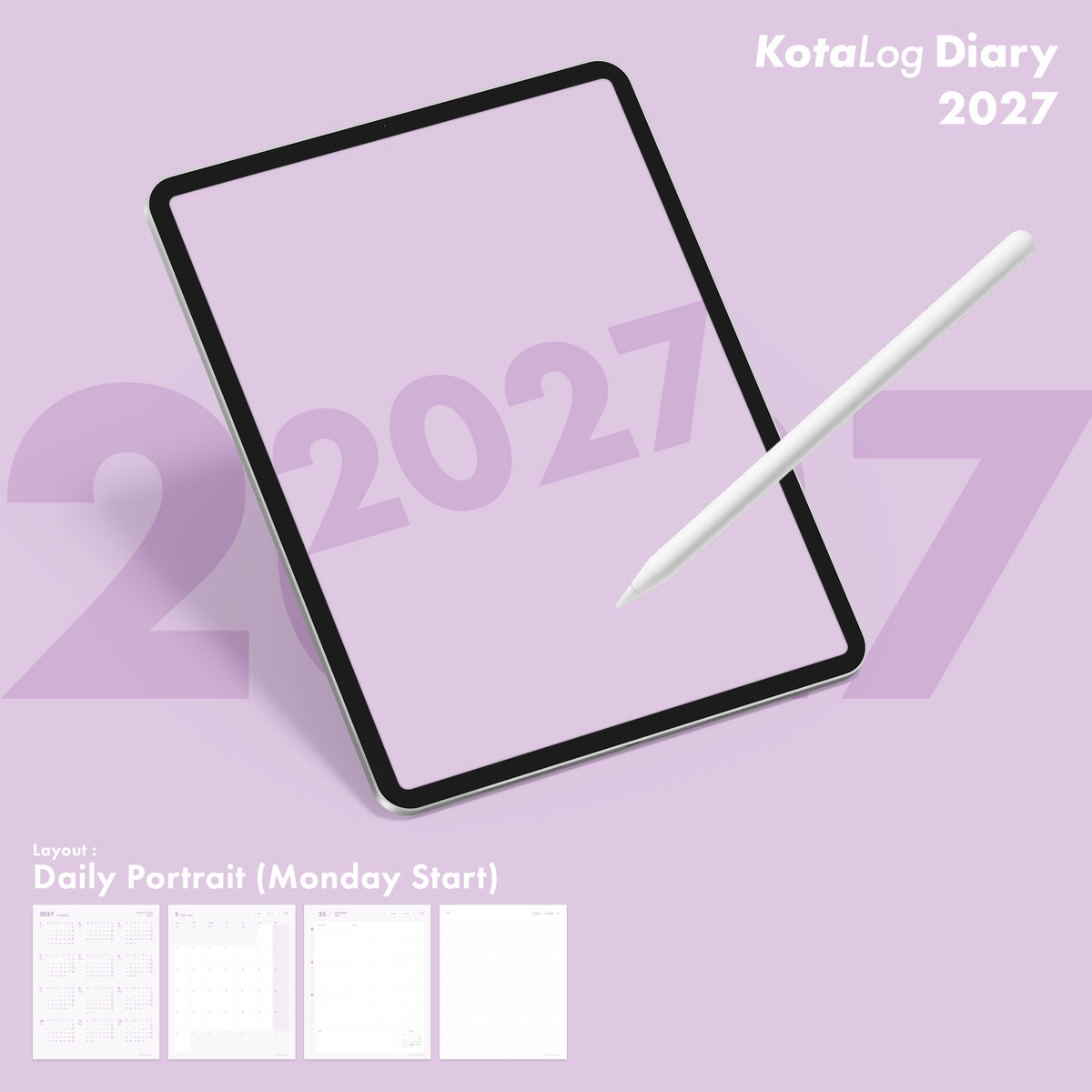 KotaLog Diary 2027 Daily Por.