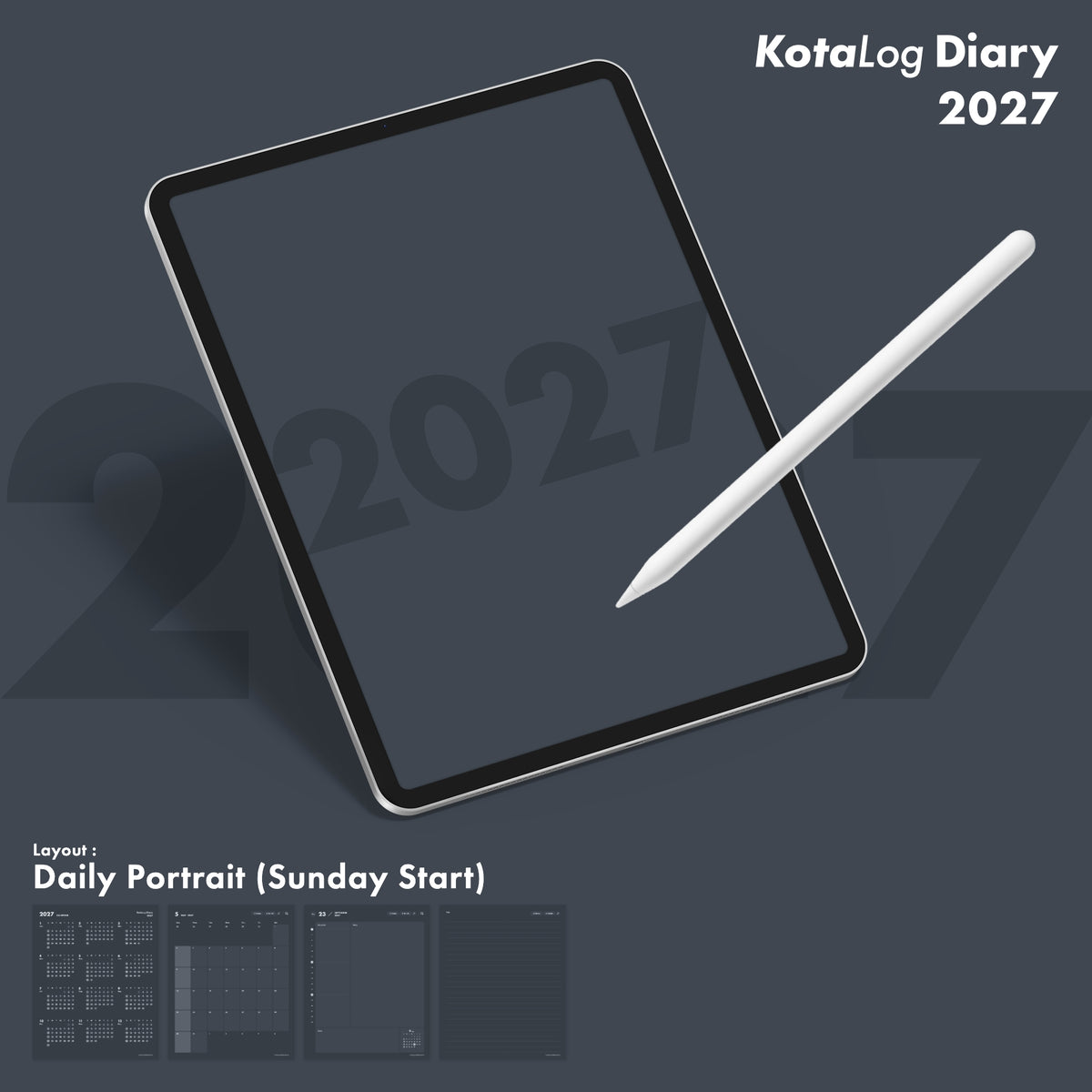 KotaLog Diary 2027 Daily Por.