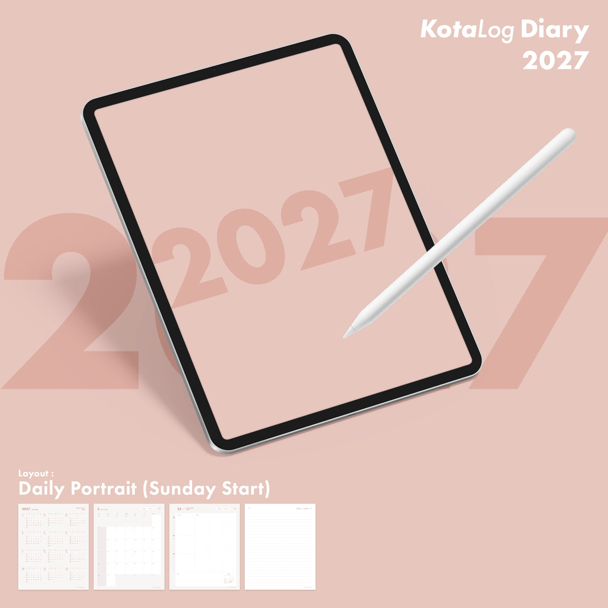 KotaLog Diary 2027 Daily Por.