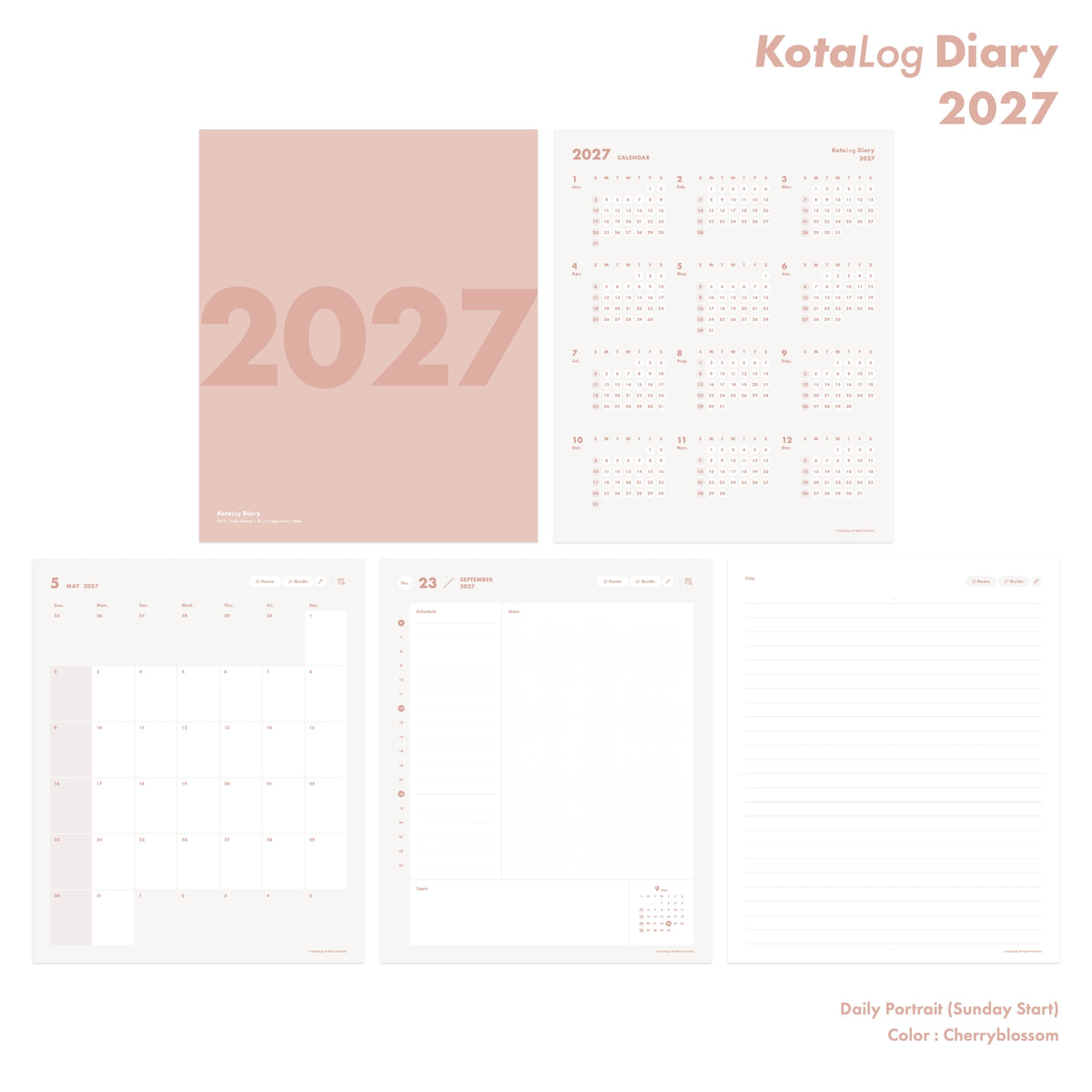KotaLog Diary 2027 Daily Por.