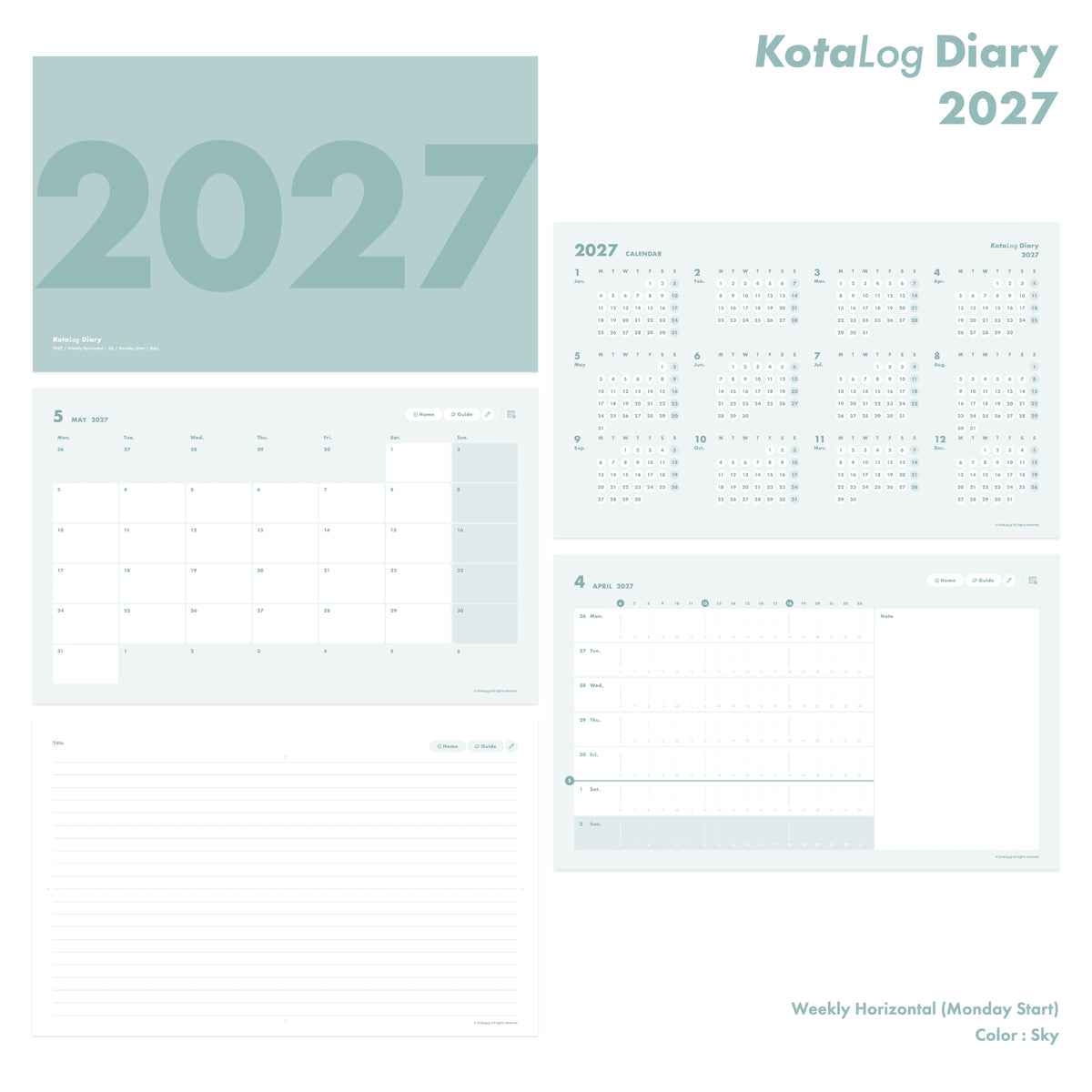 KotaLog Diary 2027 Hor.