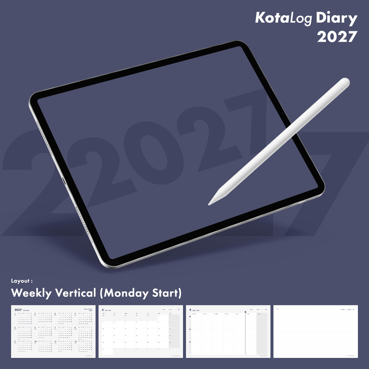 KotaLog Diary 2027 Vert.