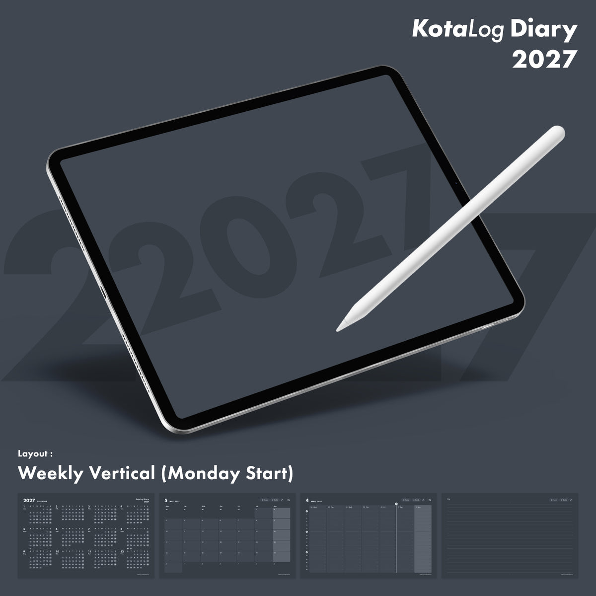 KotaLog Diary 2027 Vert.