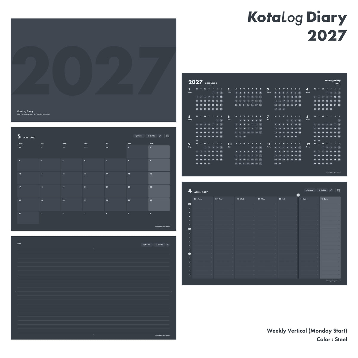 KotaLog Diary 2027 Vert.