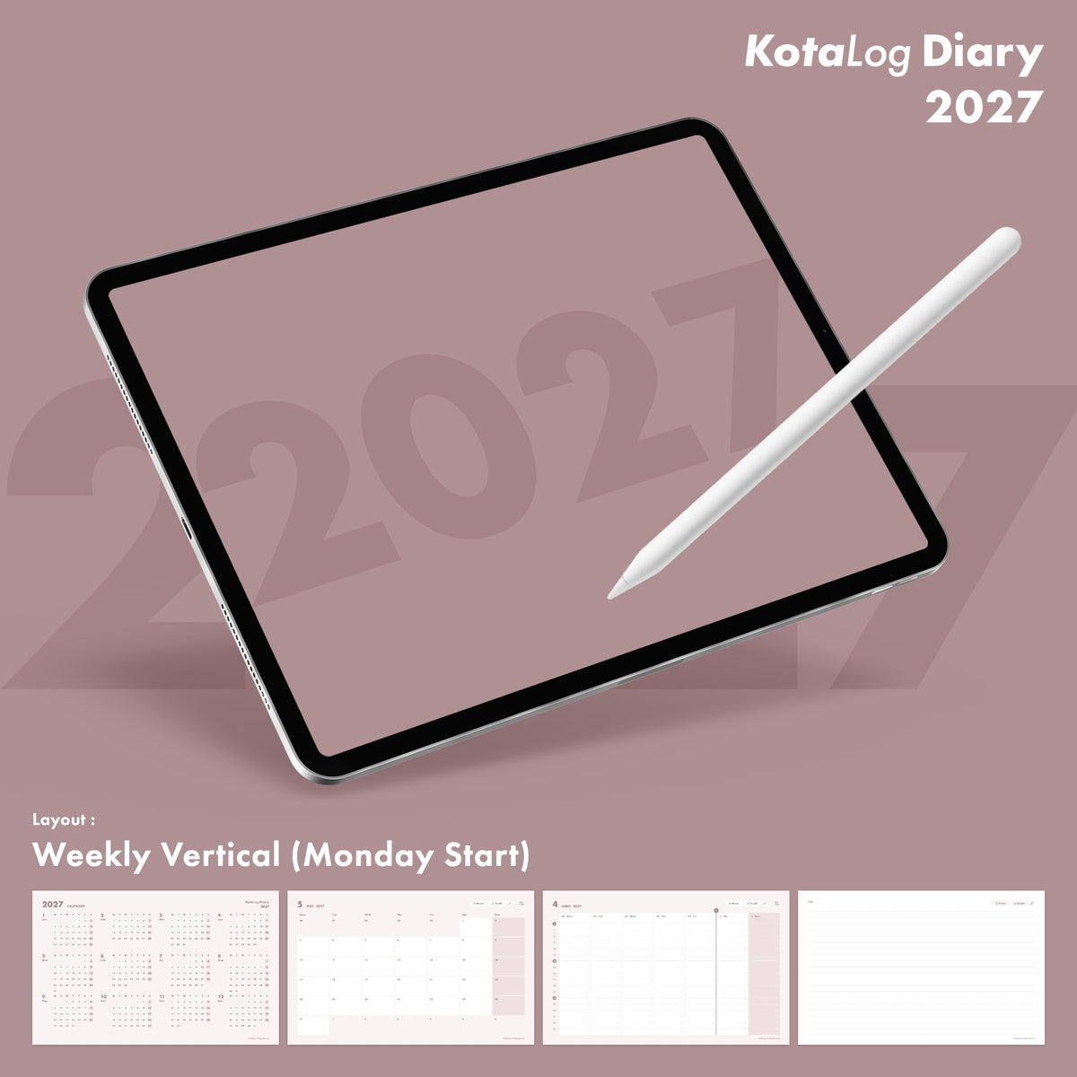 KotaLog Diary 2027 Vert.