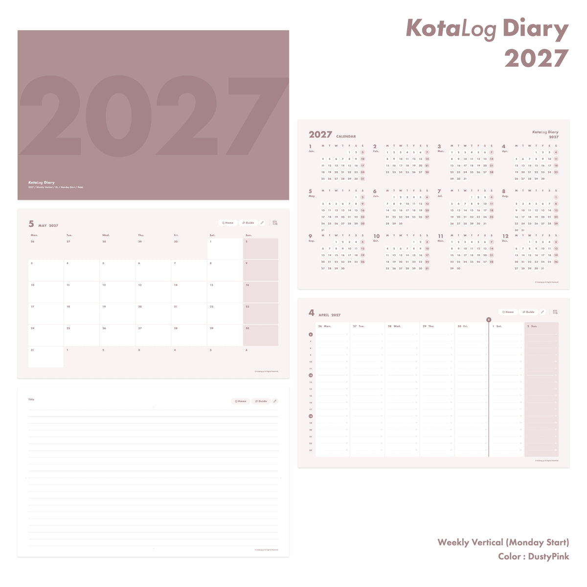 KotaLog Diary 2027 Vert.
