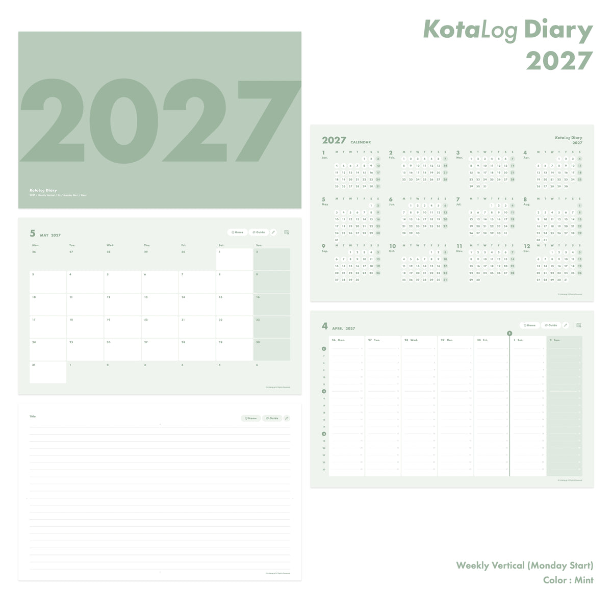 KotaLog Diary 2027 Vert.