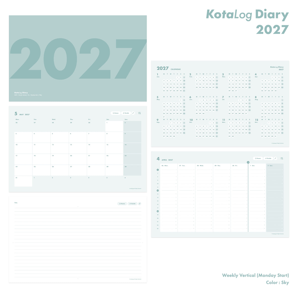 KotaLog Diary 2027 Vert.