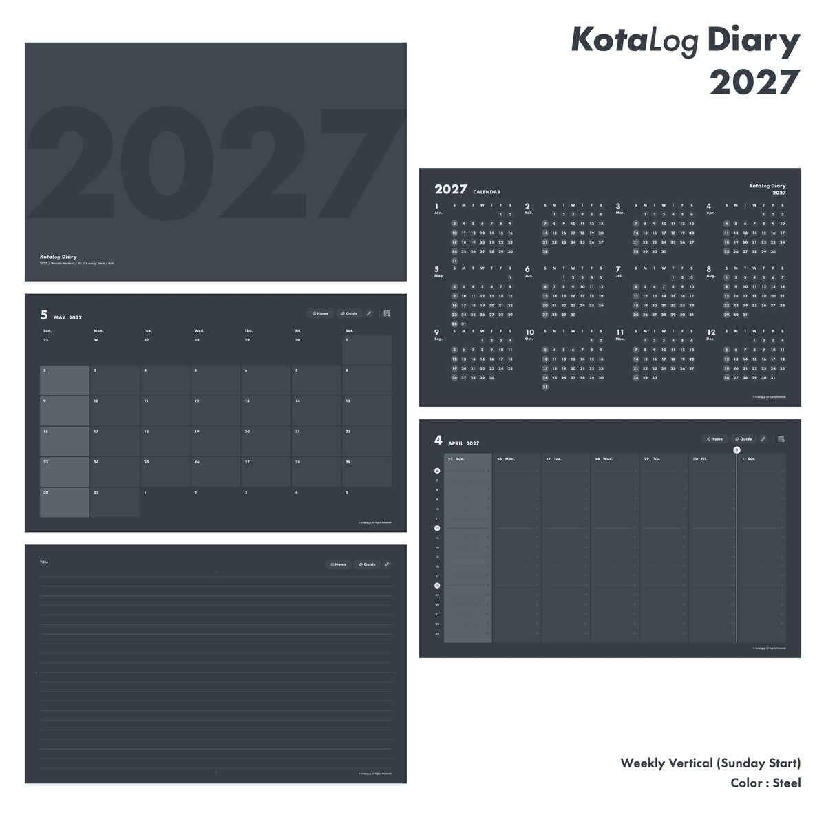 KotaLog Diary 2027 Vert.