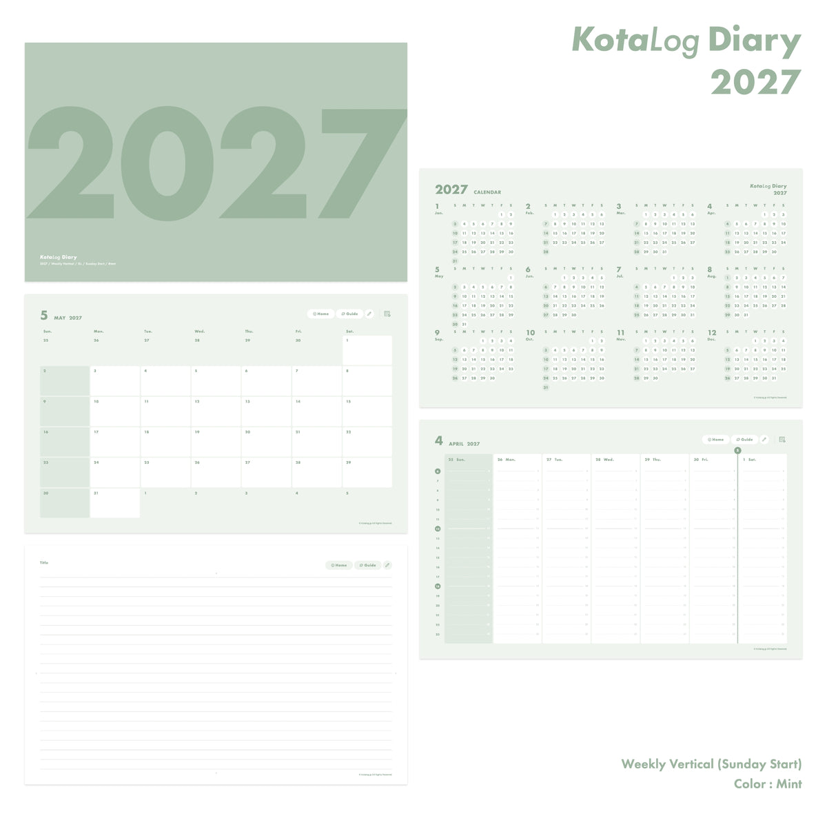 KotaLog Diary 2027 Vert.