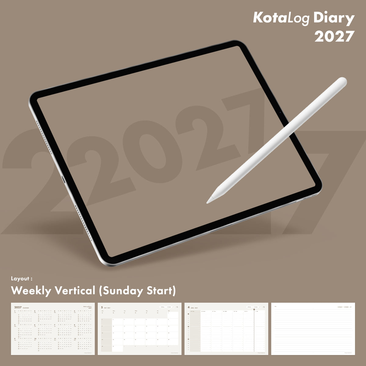 KotaLog Diary 2027 Vert.