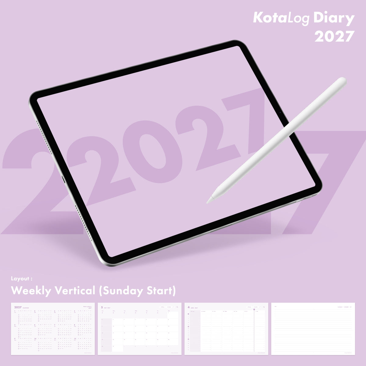 KotaLog Diary 2027 Vert.