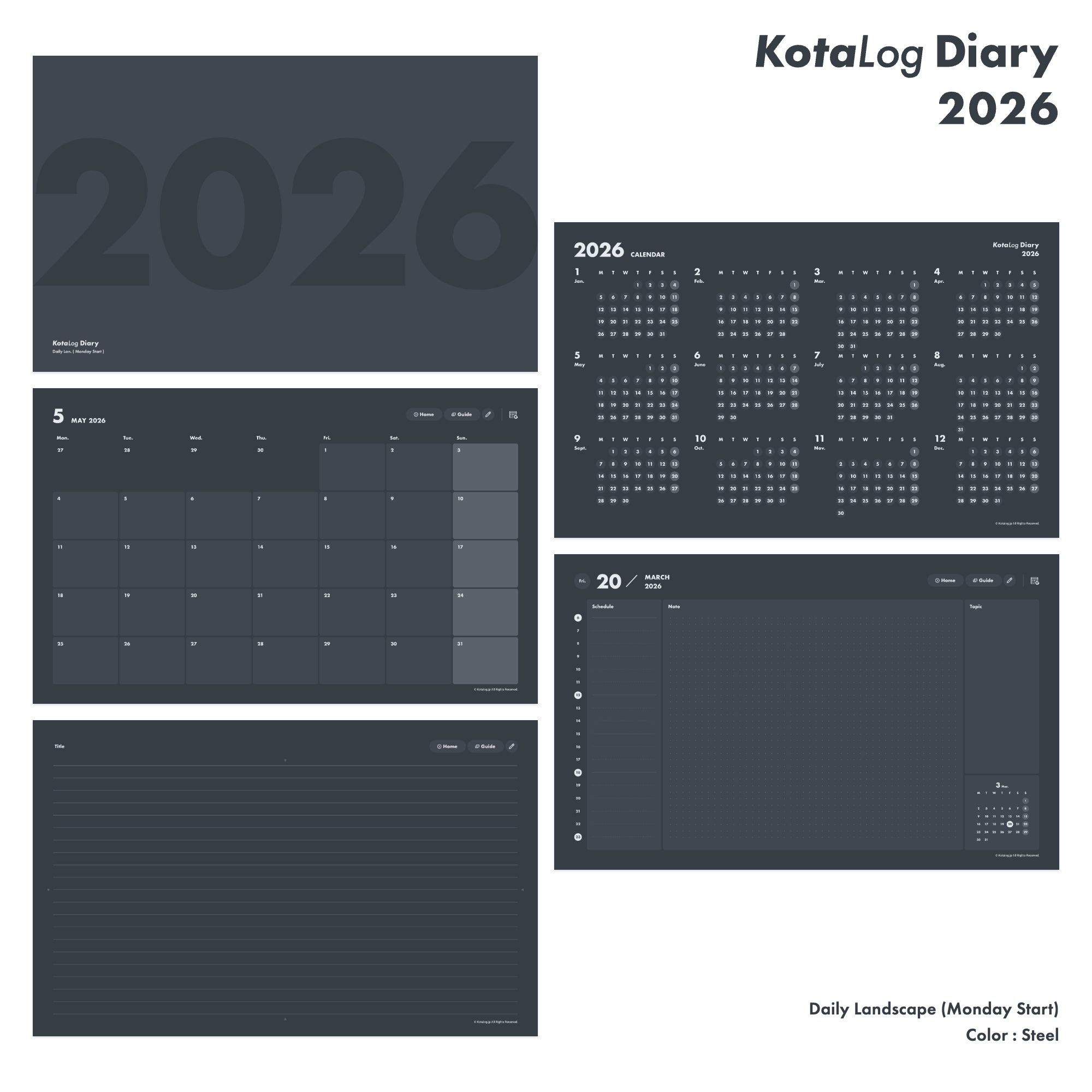 KotaLog Diary 2026 Daily Lan.