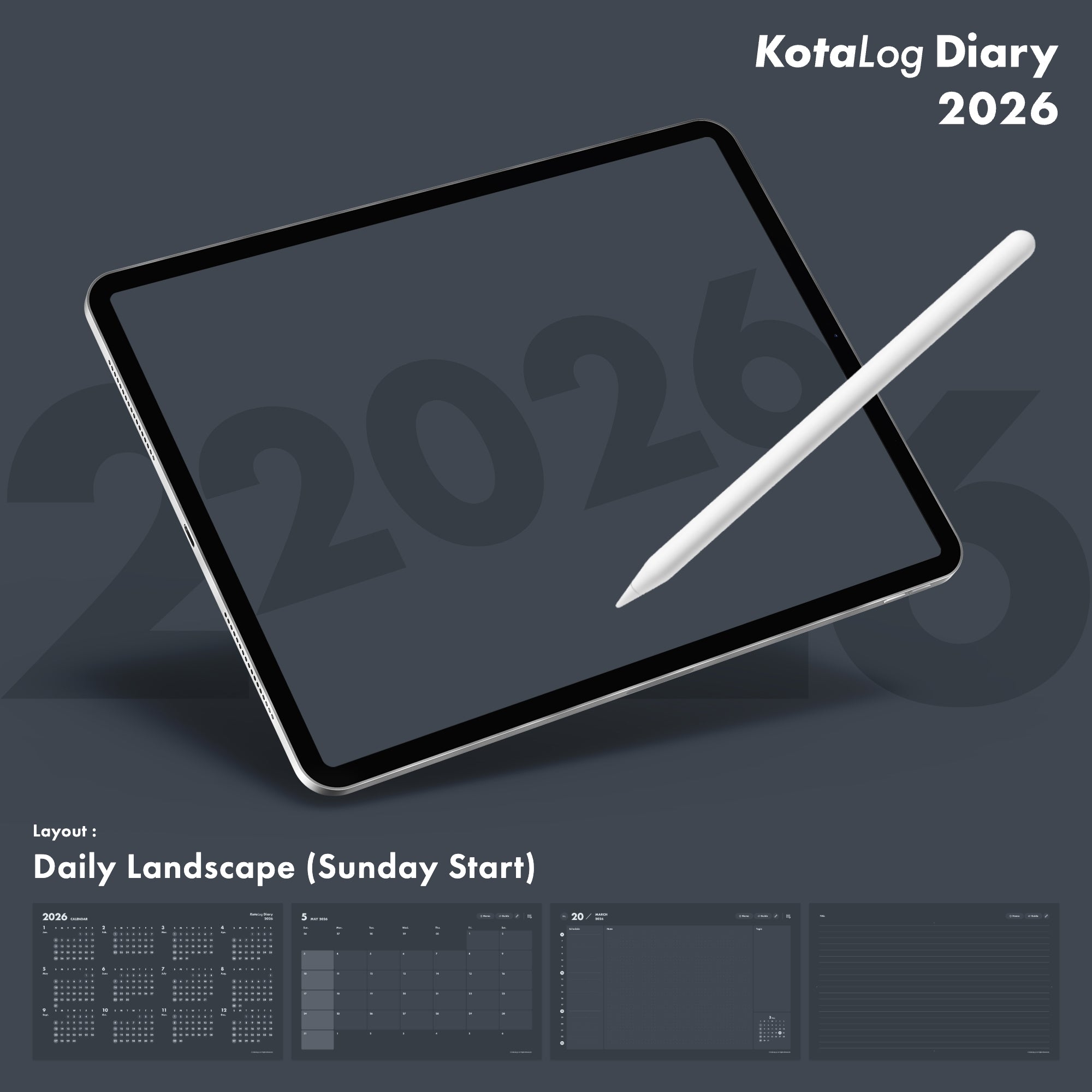 KotaLog Diary 2026 Daily Lan.