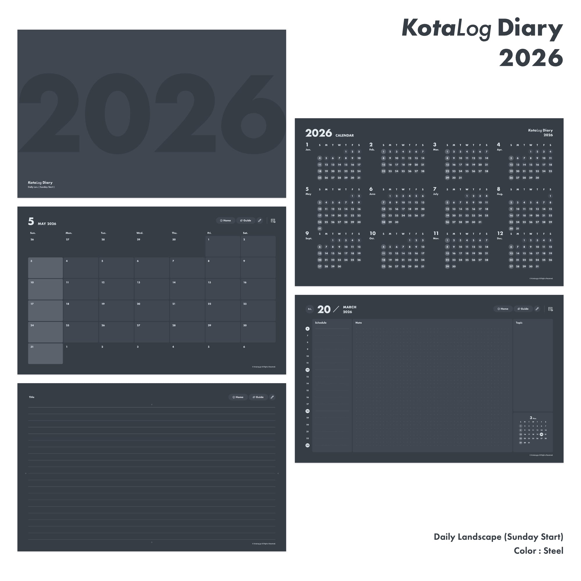 KotaLog Diary 2026 Daily Lan.