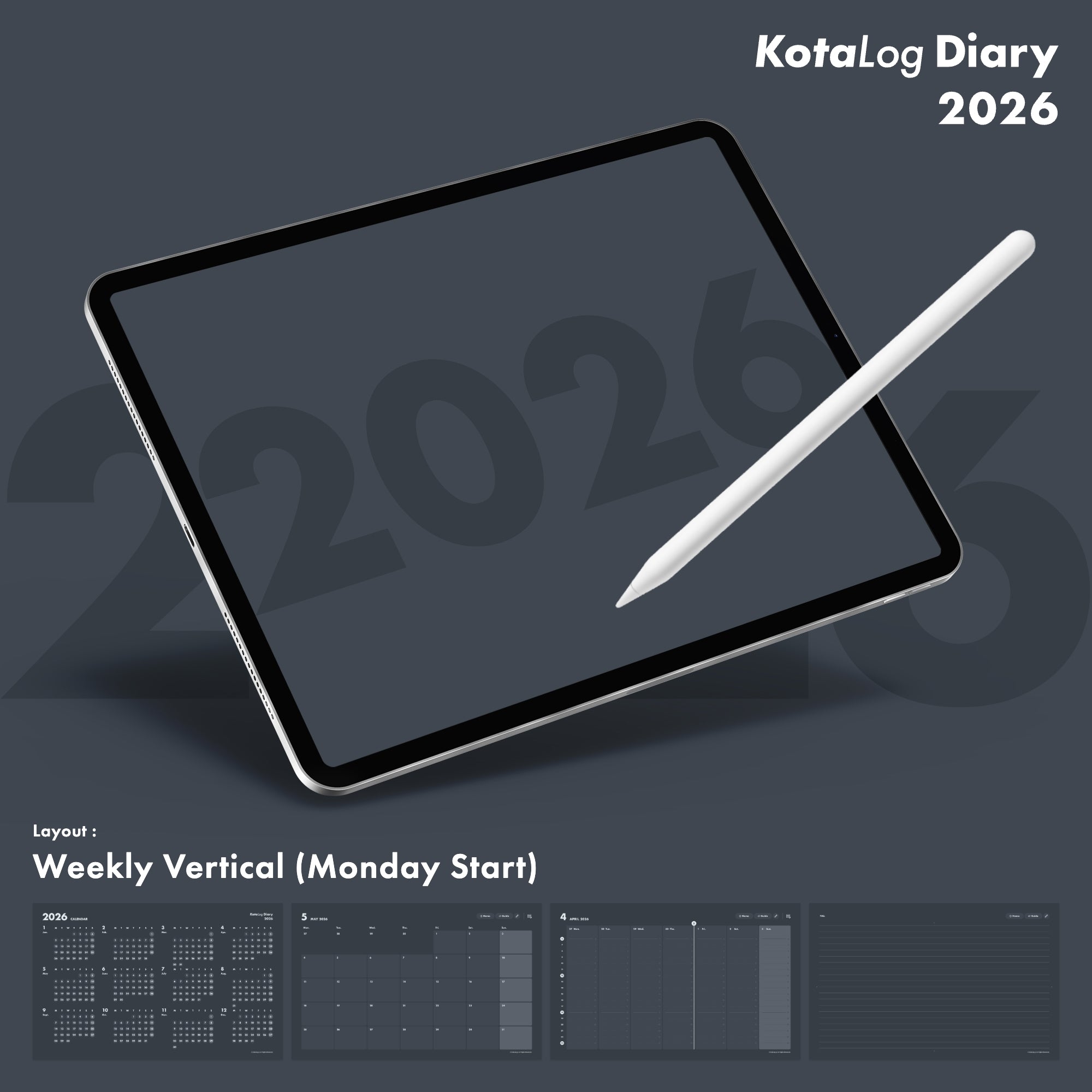 KotaLog Diary 2026 Vert.
