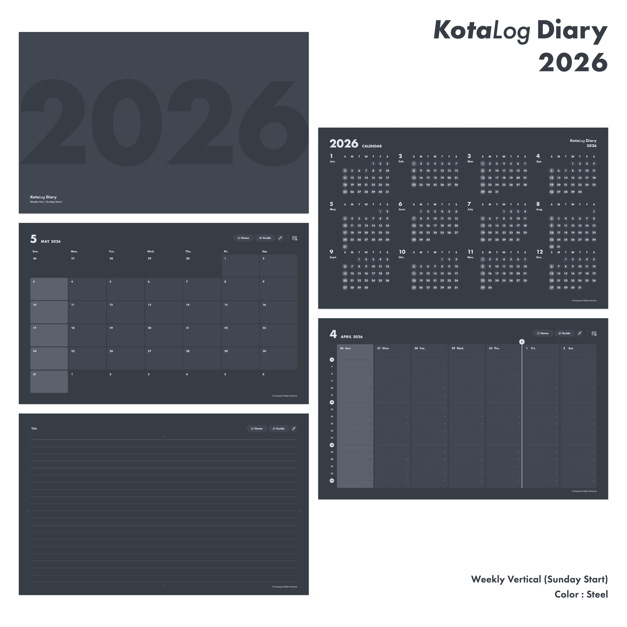 KotaLog Diary 2026 Vert.