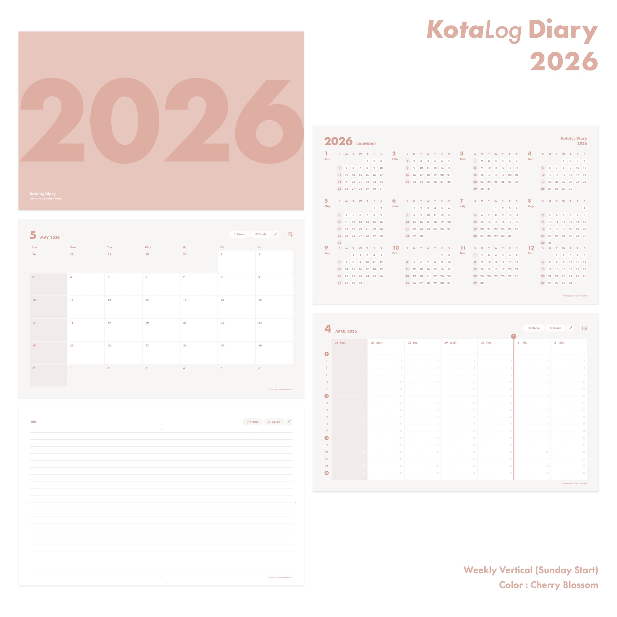 KotaLog Diary 2026 Vert.