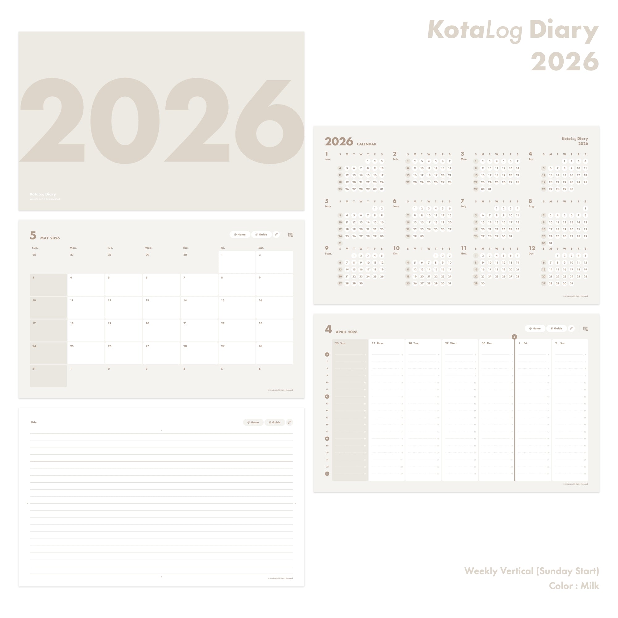KotaLog Diary 2026 Vert.