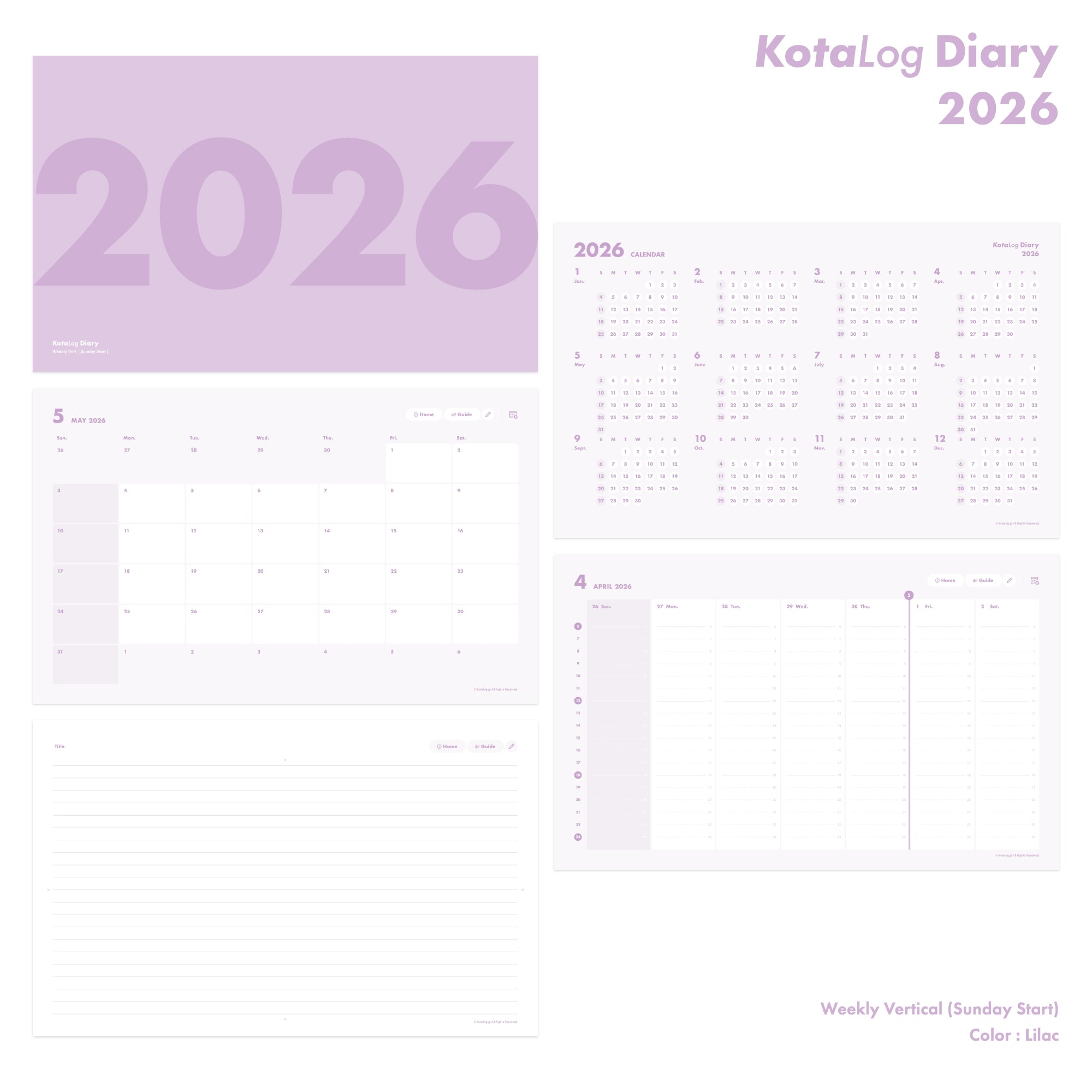 KotaLog Diary 2026 Vert.